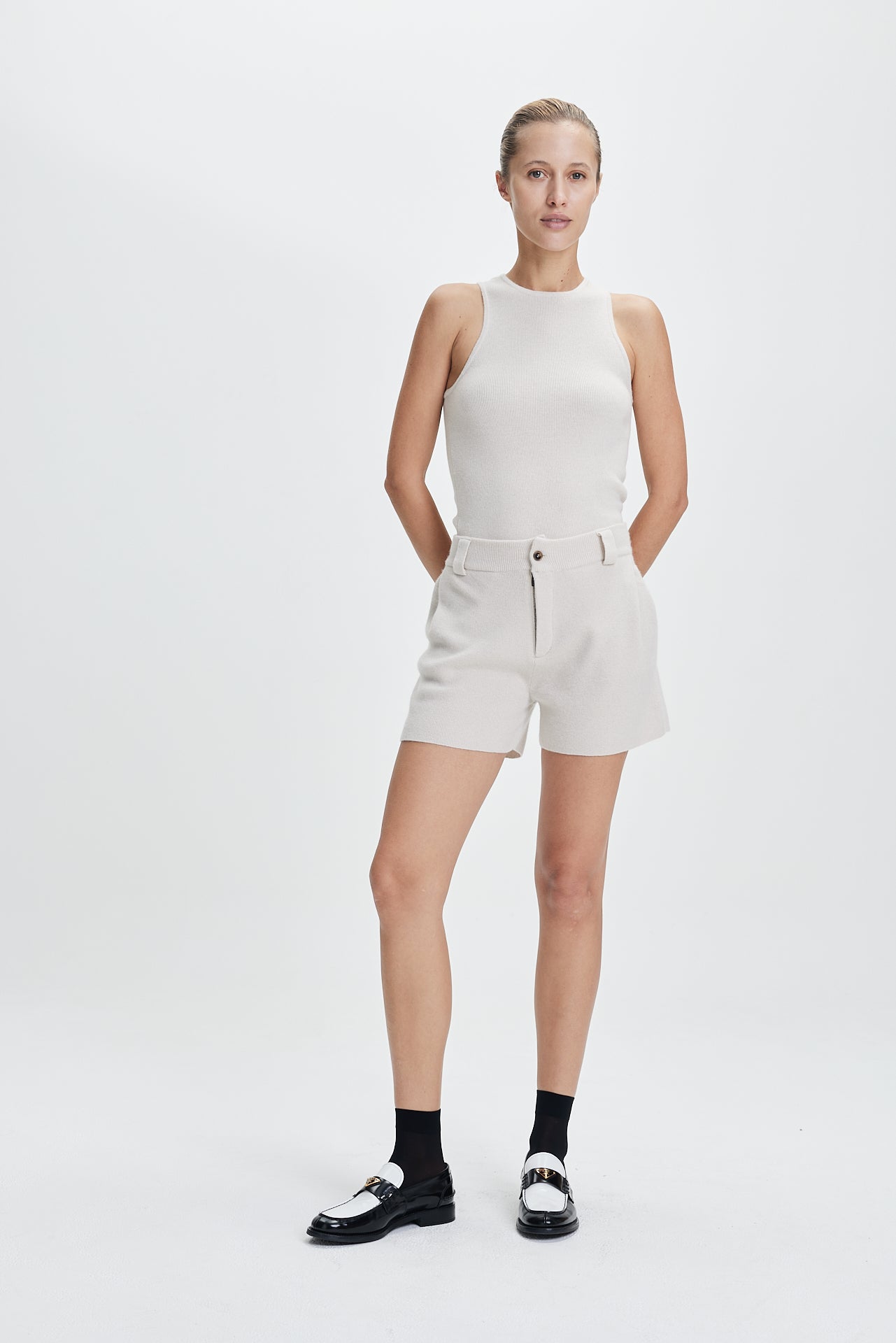 Fine Pleat Shorts Vanilla