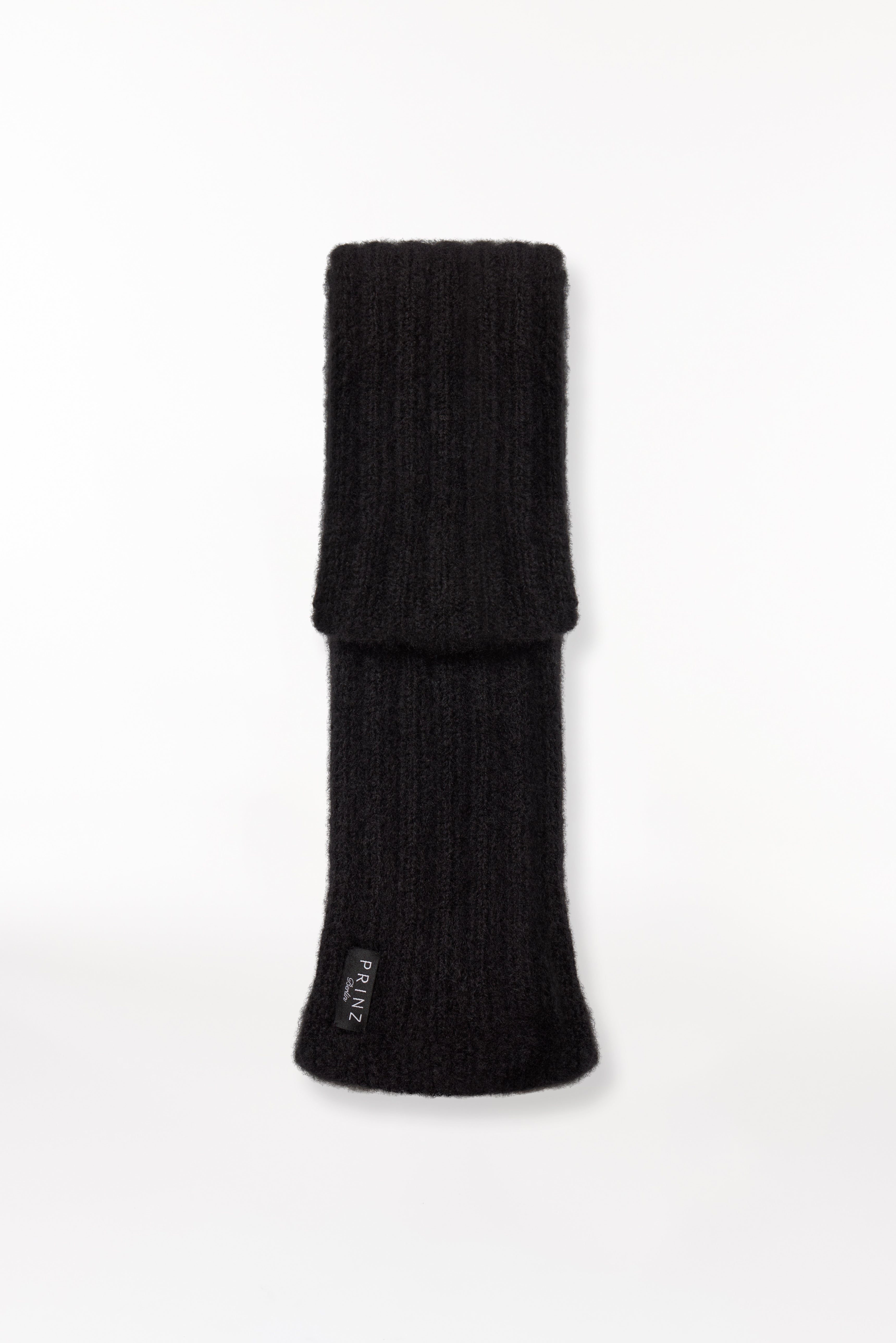 Cashmere Short Scarf Hand Knit Black