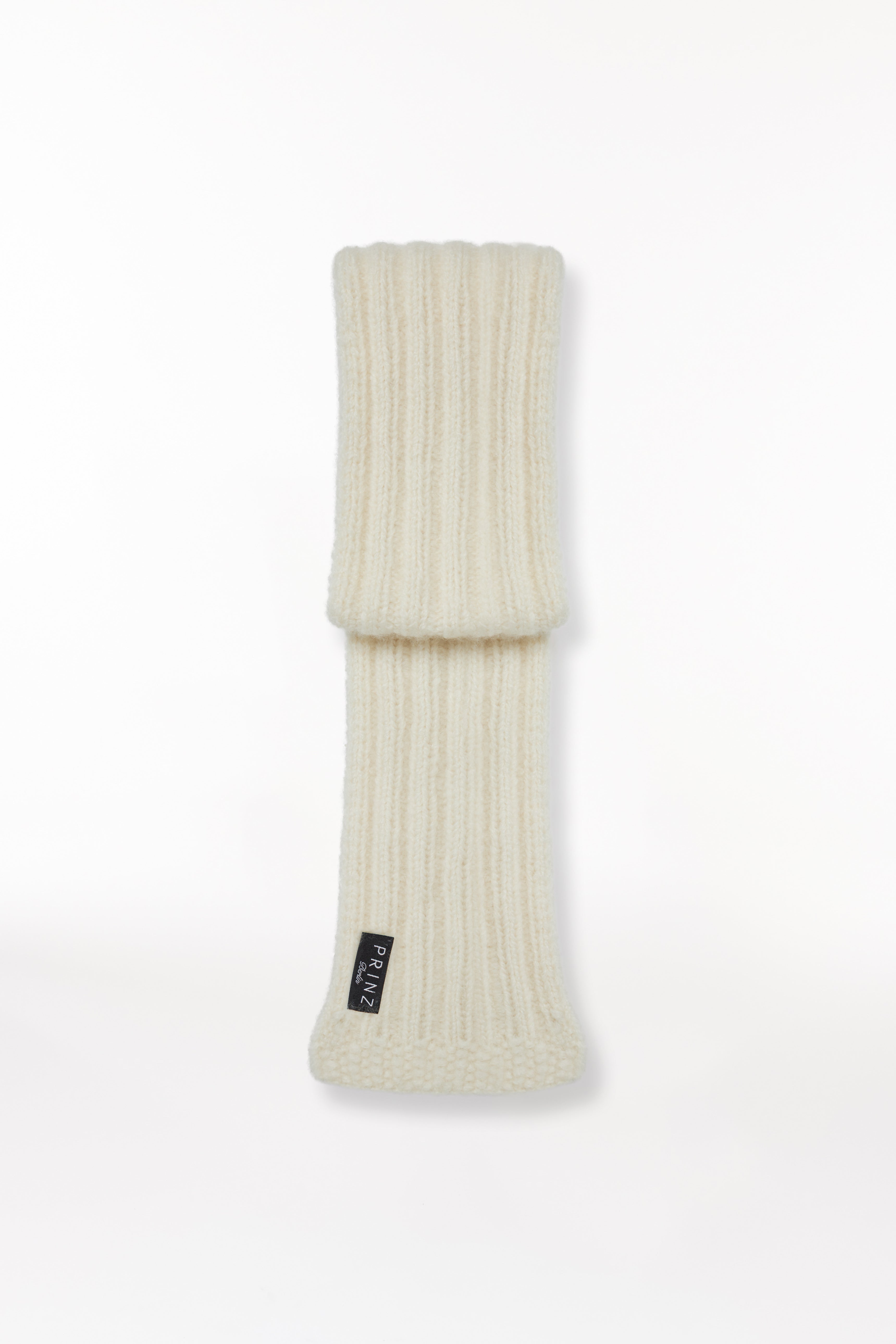 Cashmere Short Scarf Hand Knit White