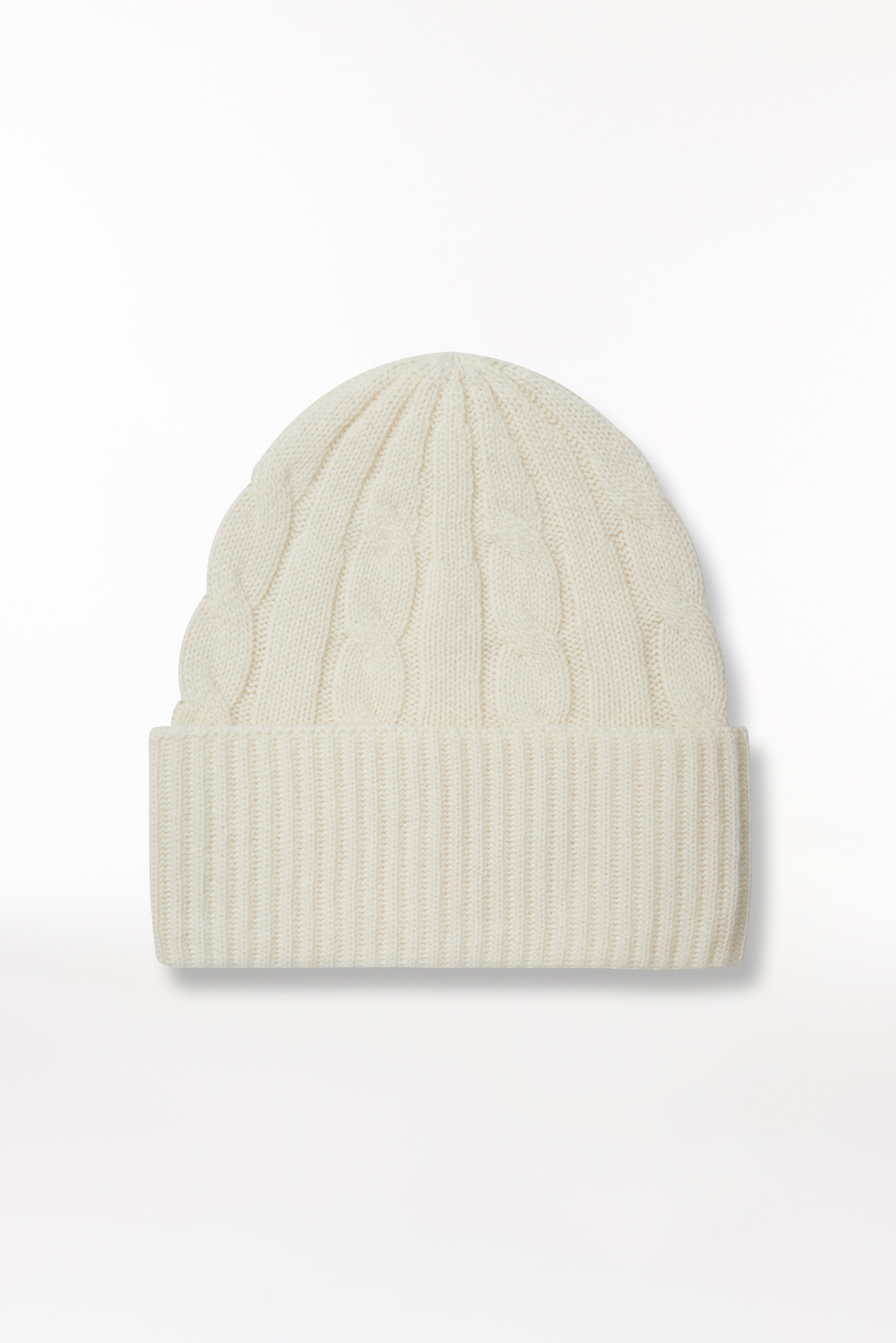 Kaschmir Beanie Cable Knit Off-White