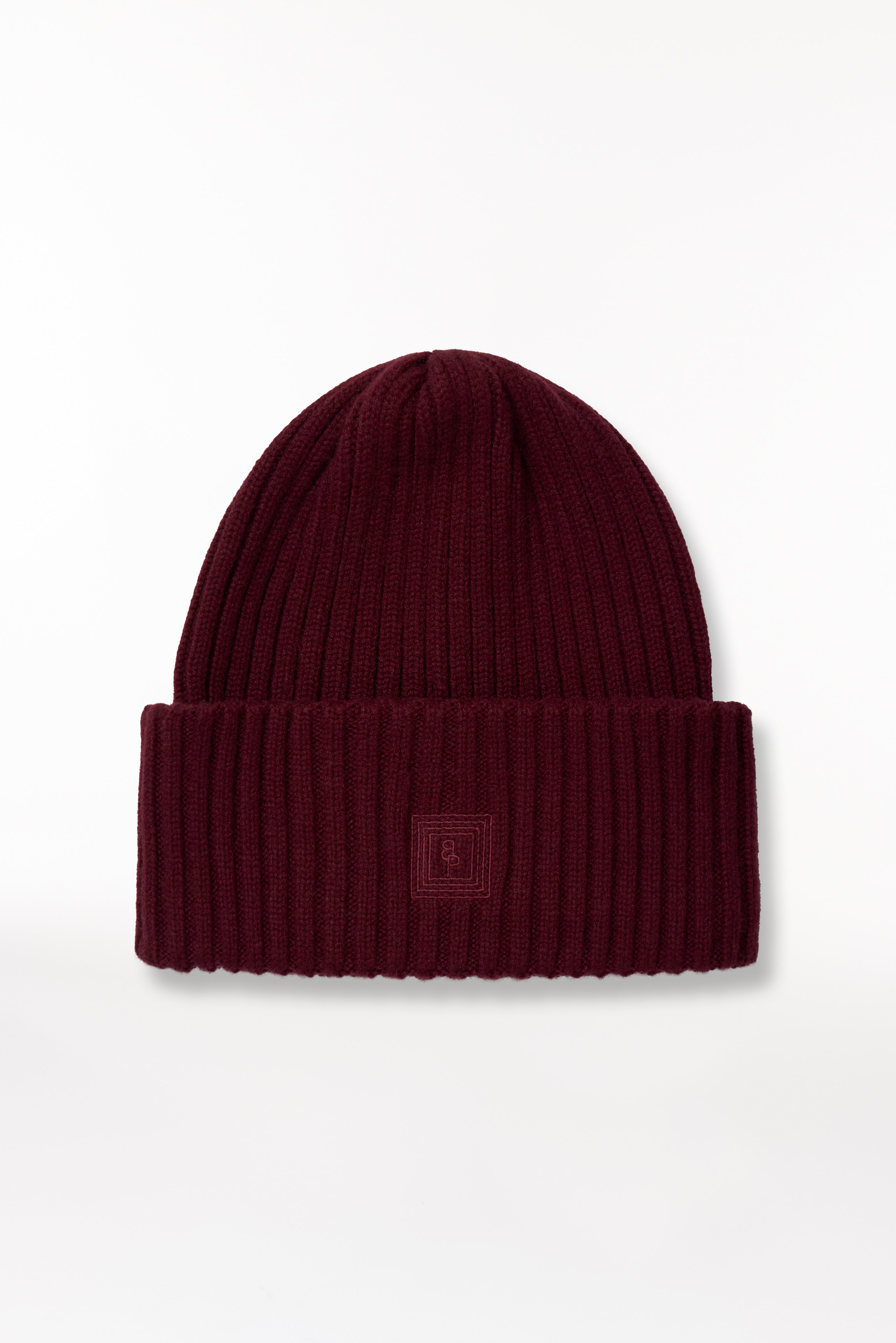 Cashmere Beanie Rib Knit Bordeaux