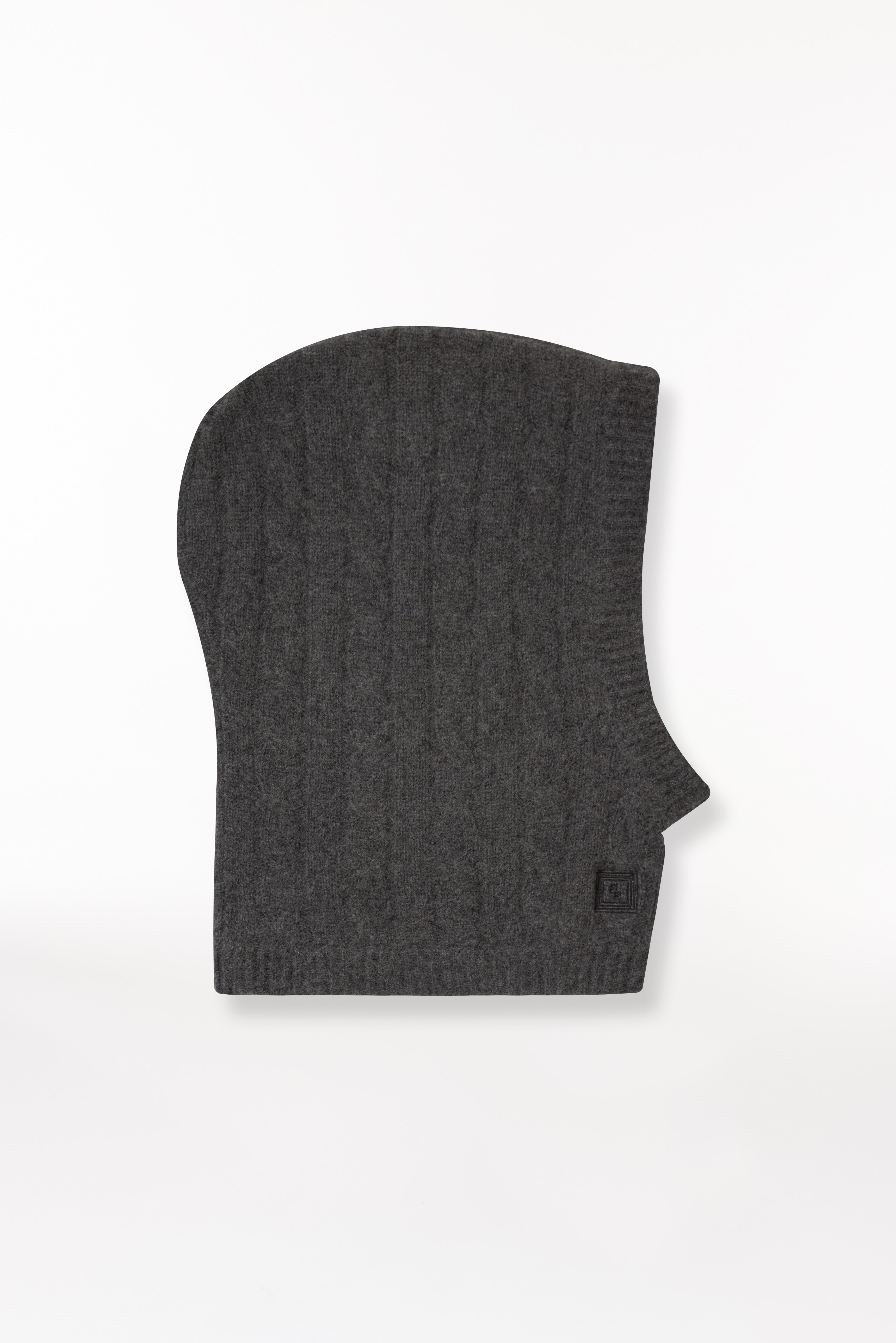 Cashmere Hood Cable Knit Graphite