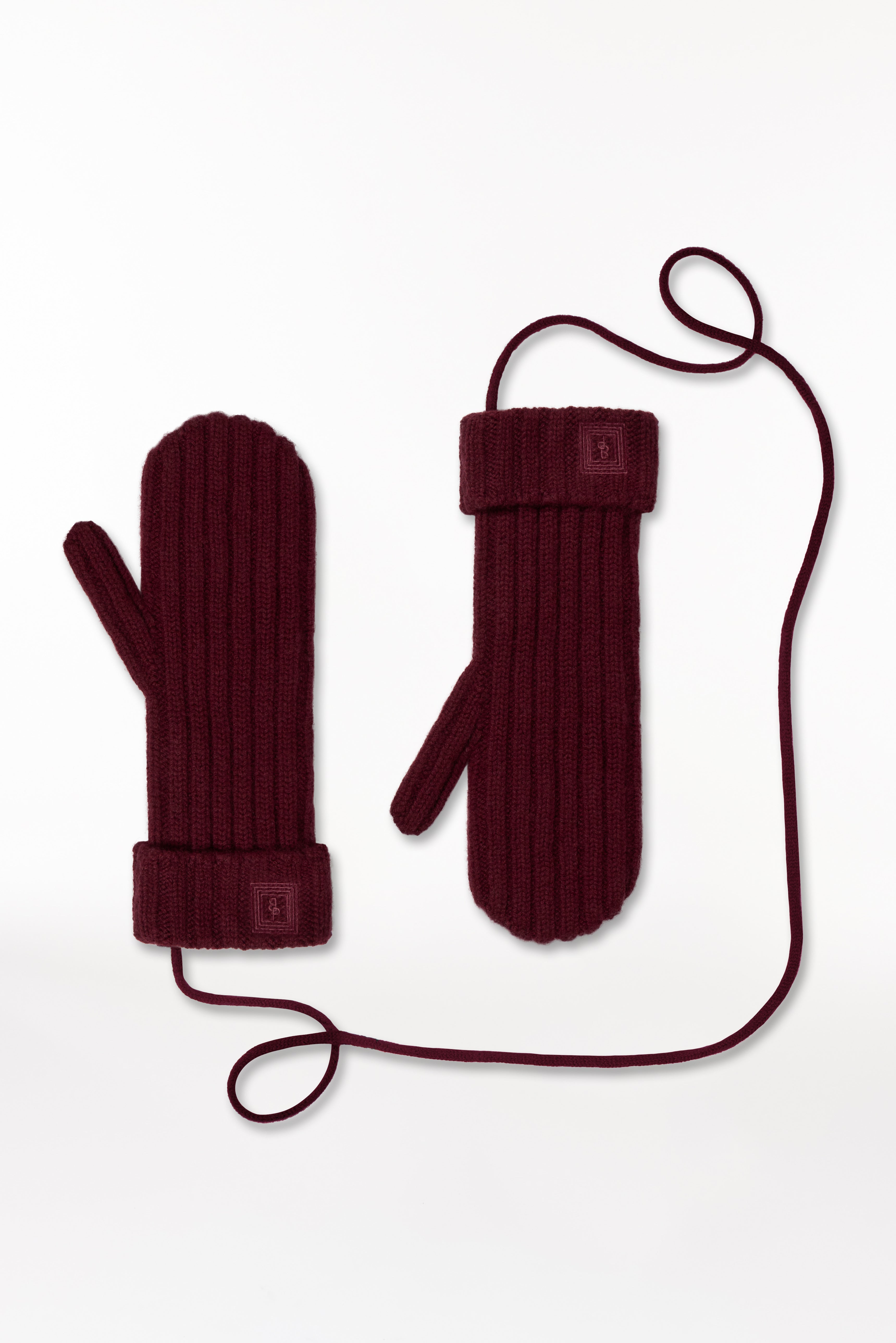Kaschmir Mittens Rib Knit Burgundy