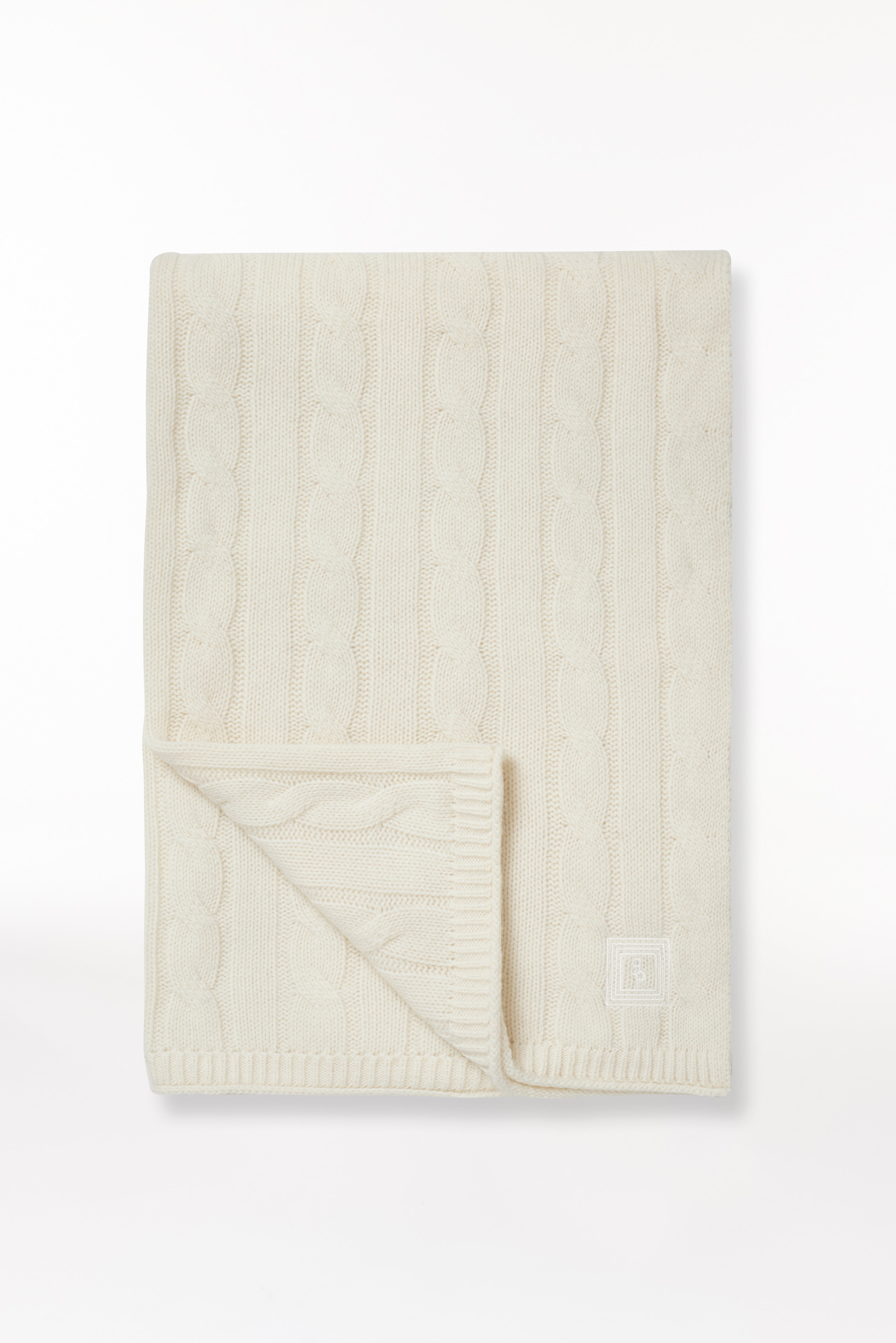 Cashmere Scarf Cable Knit Off-White 