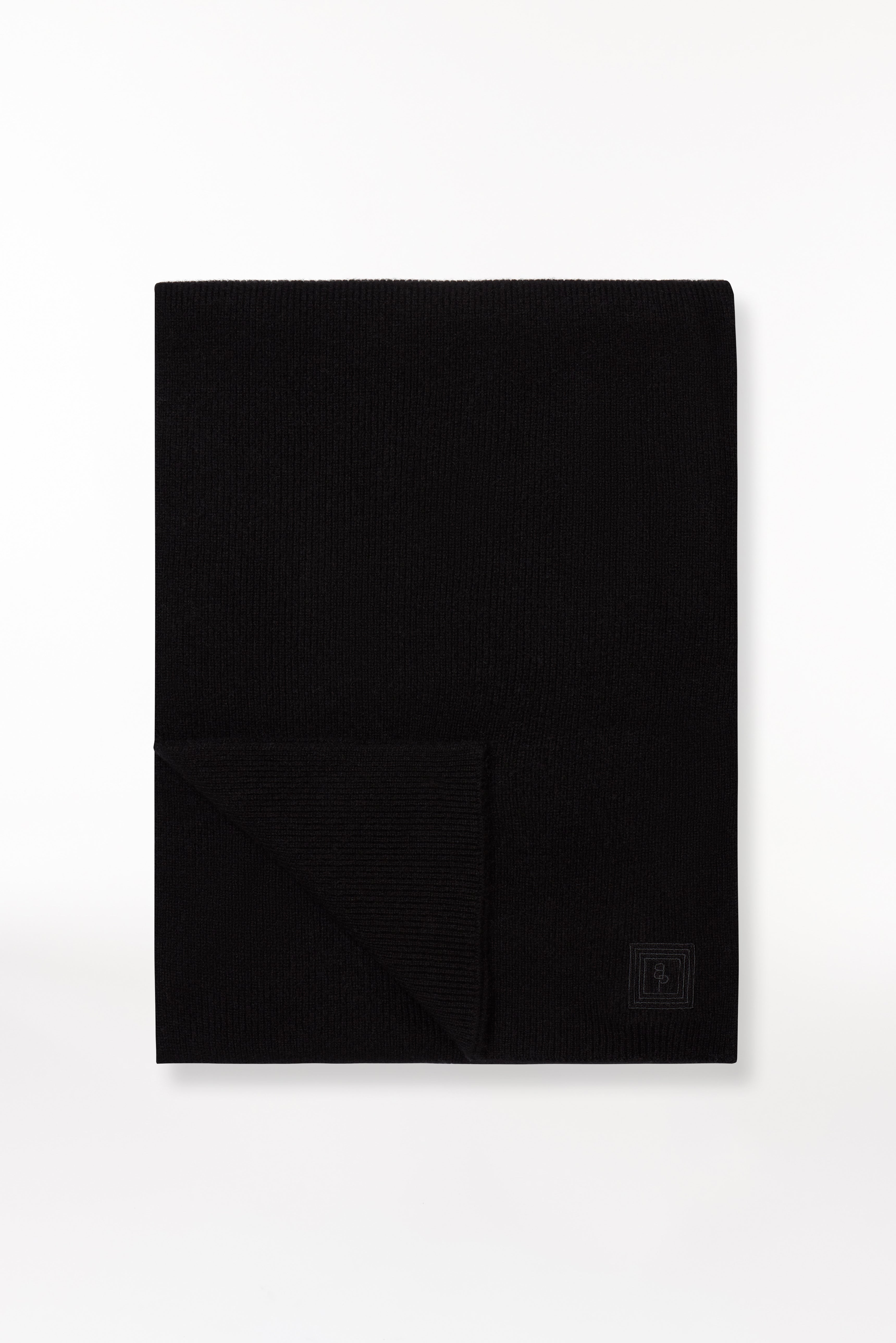 Kaschmir Schal Classic Knit Schwarz