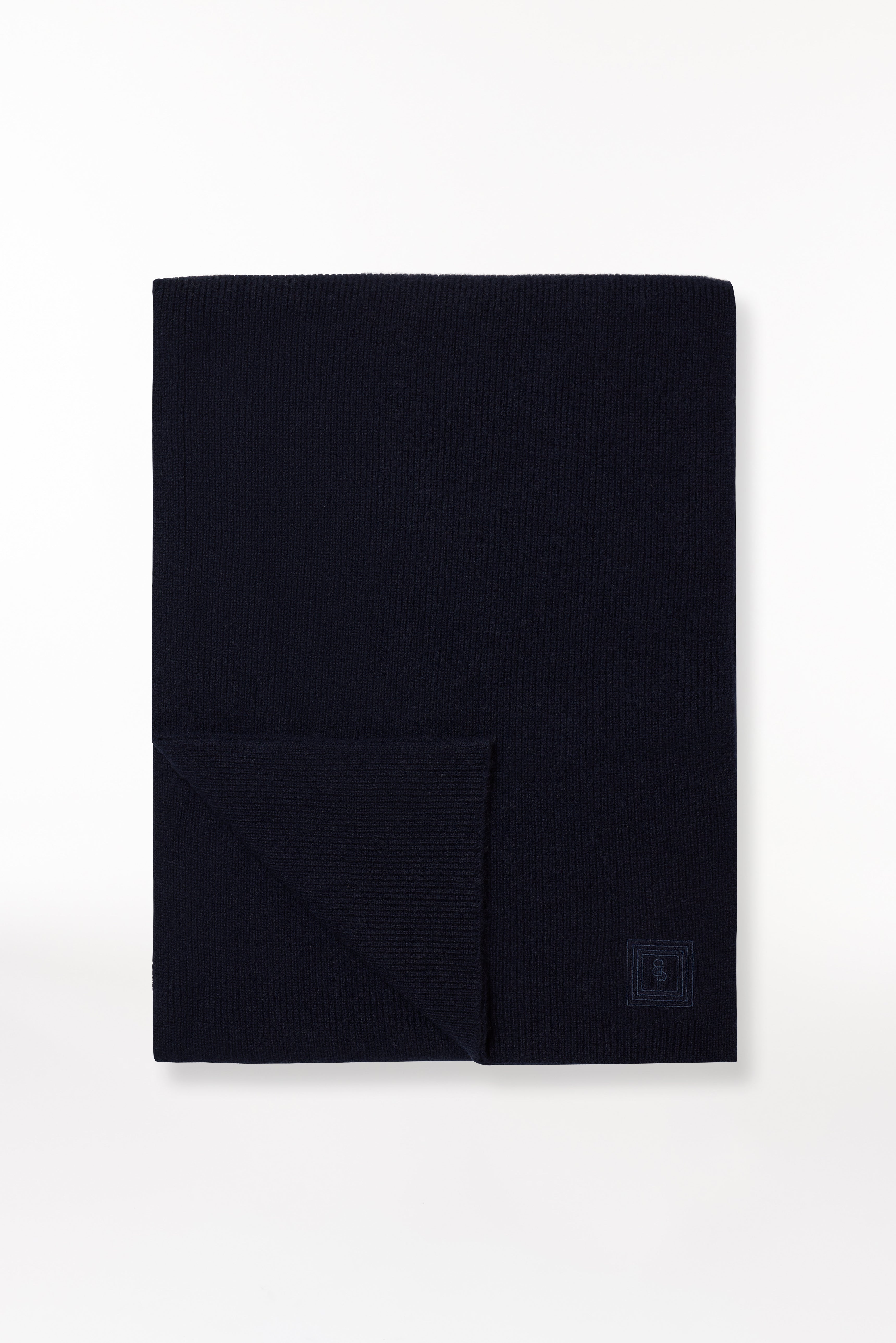Kaschmir Schal Classic Knit Dunkelblau