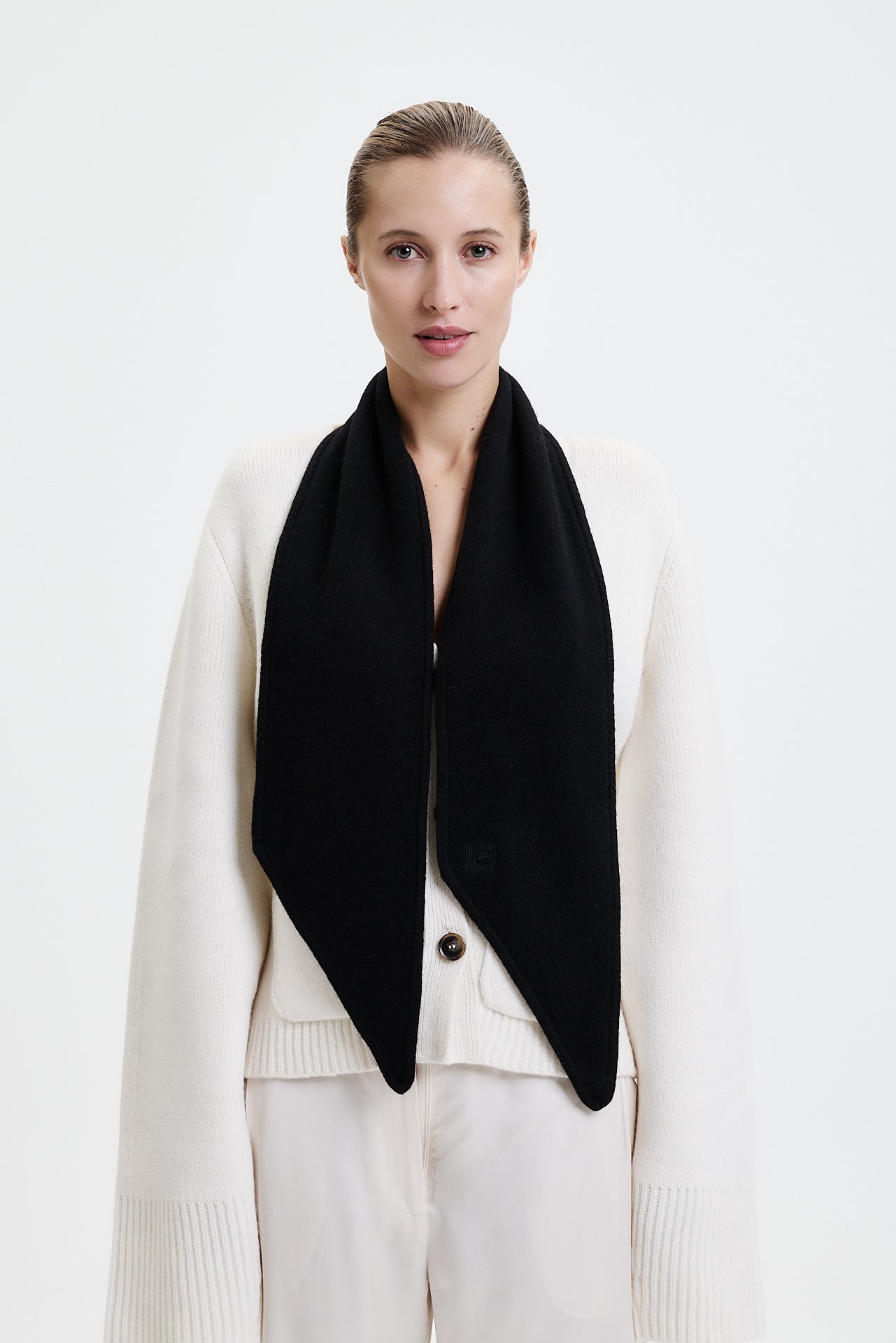 Cashmere Bandeau Fine Knit Black