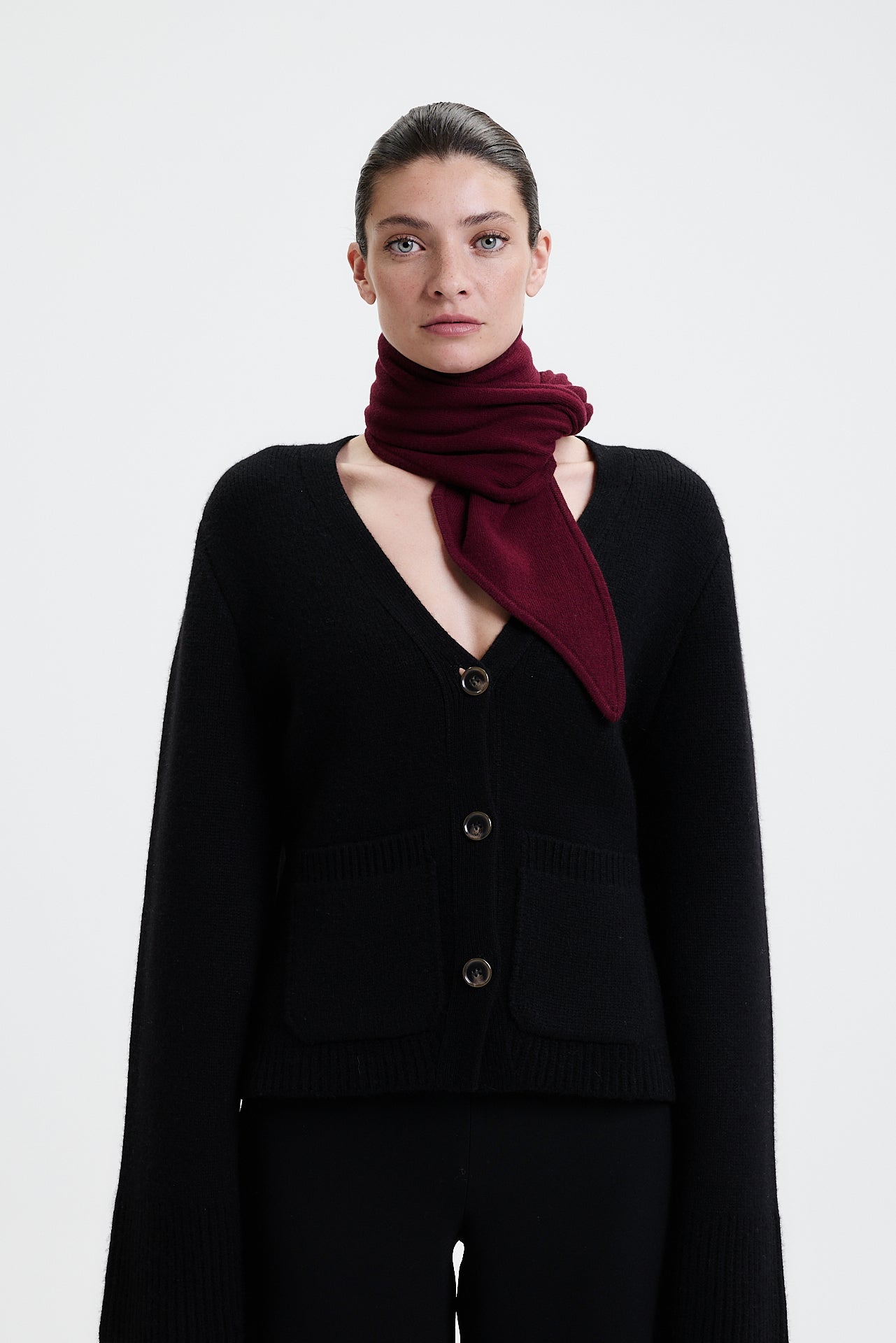 Kaschmir Bandeau Fine Knit Burgundy