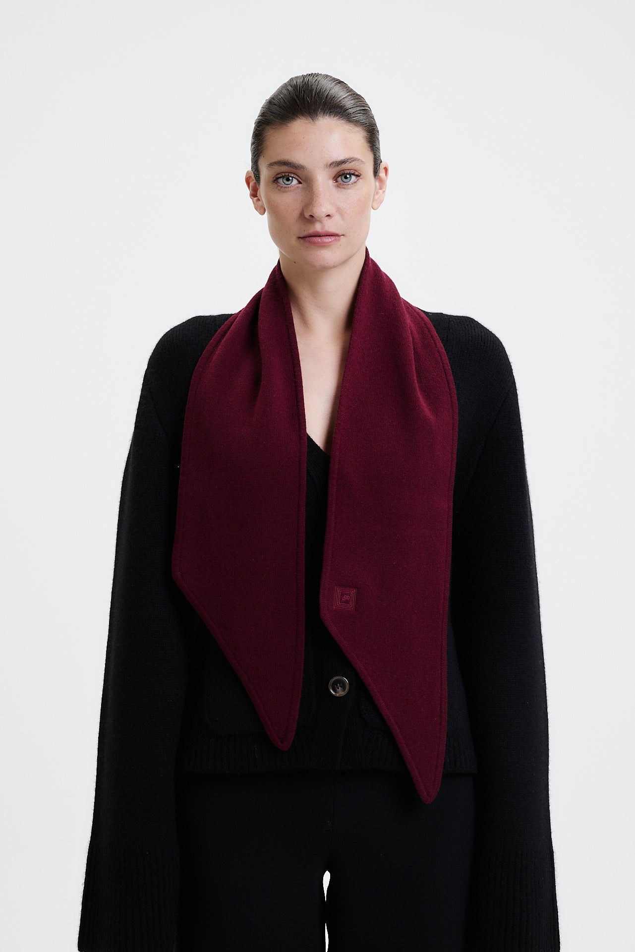 Cashmere Bandeau Fine Knit Bordeaux