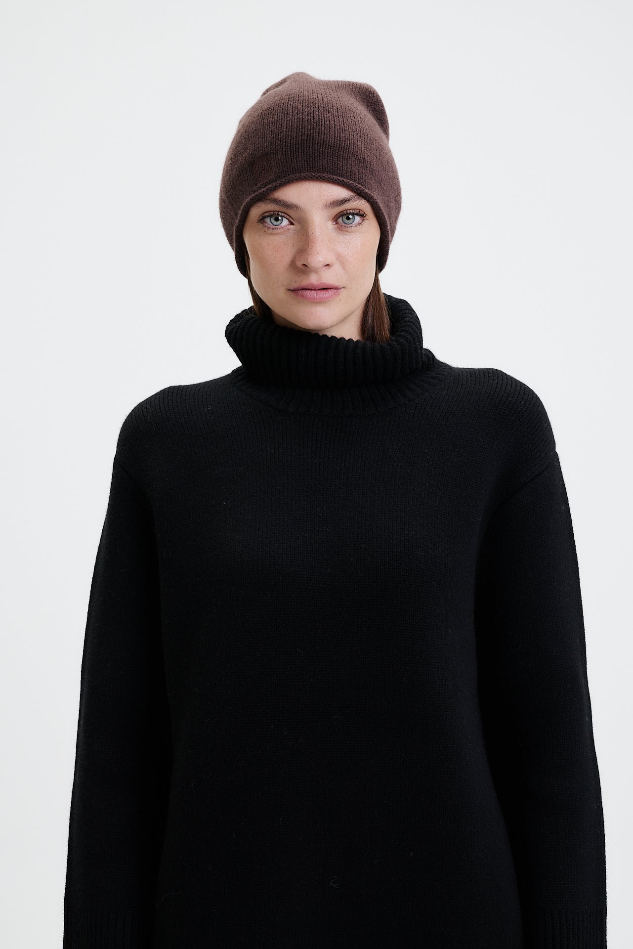 Kaschmir Beanie Fine Knit Chocolate