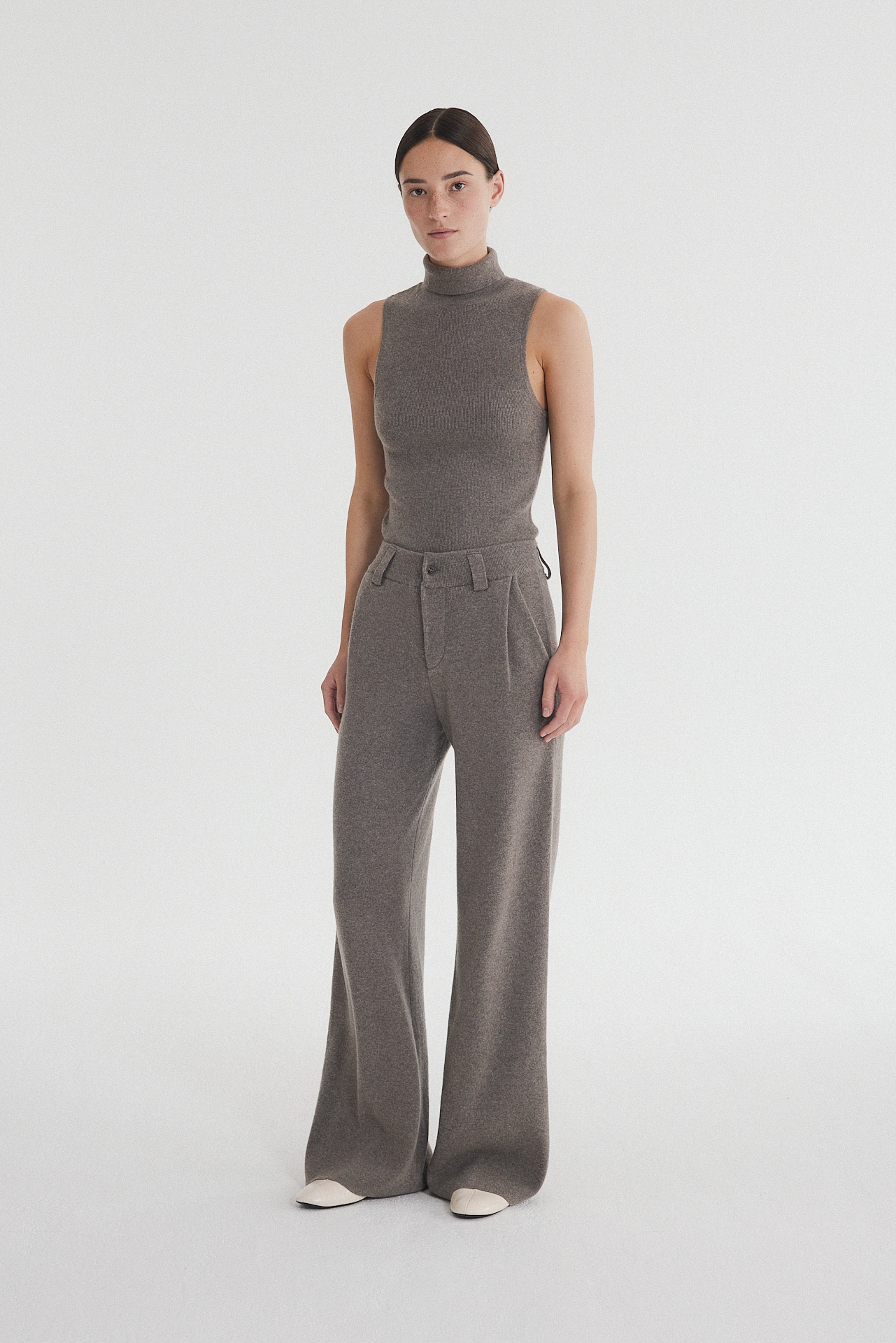Rib Tank Top Grey
