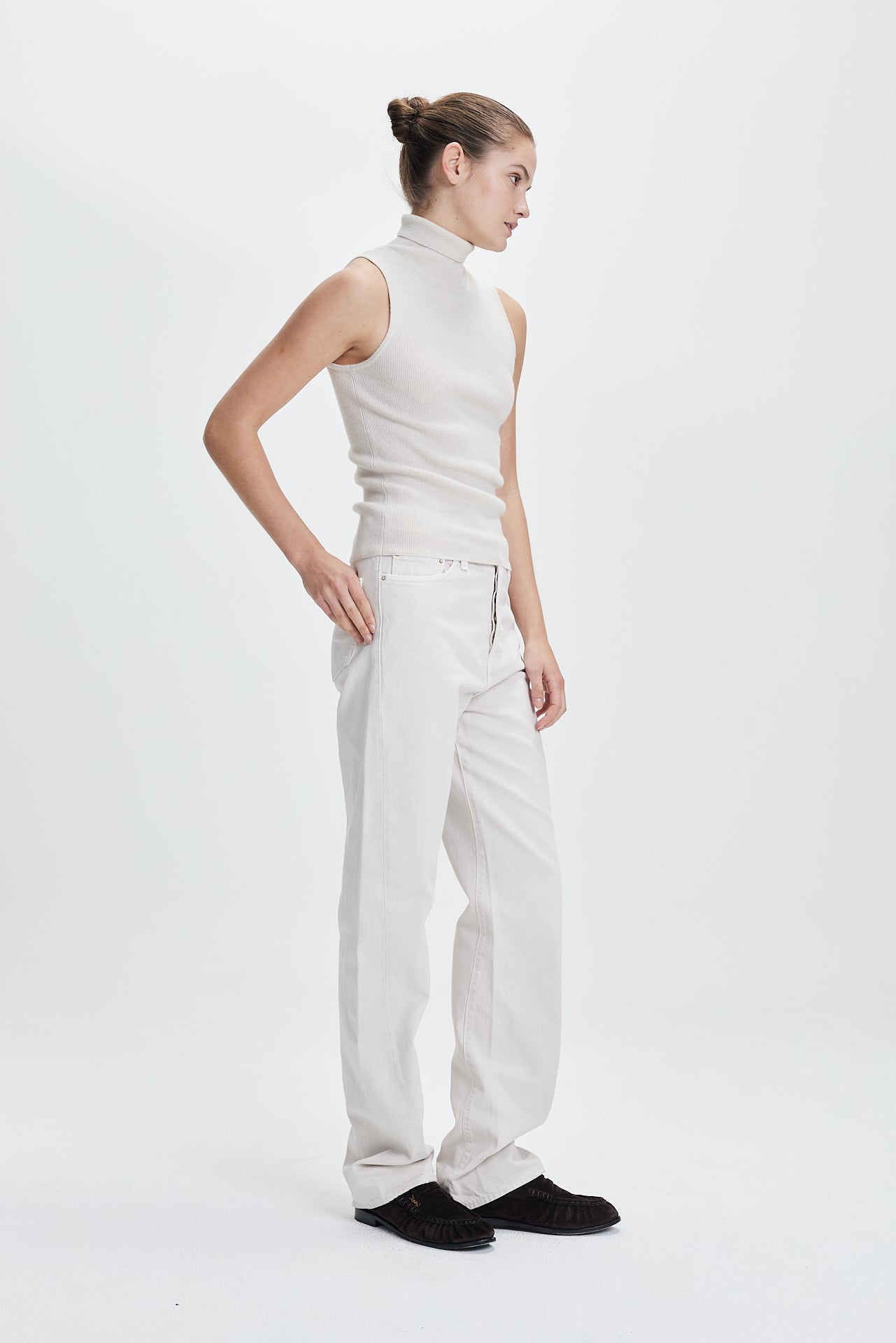 Rib Turtleneck Top Vanilla