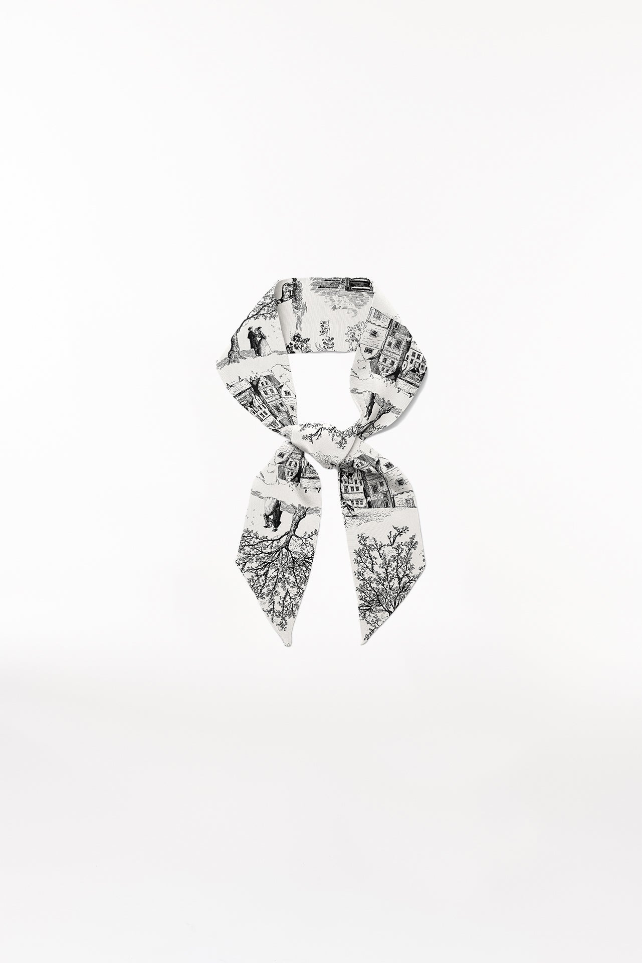 Seidenbandeau Toile Valentine Weiß