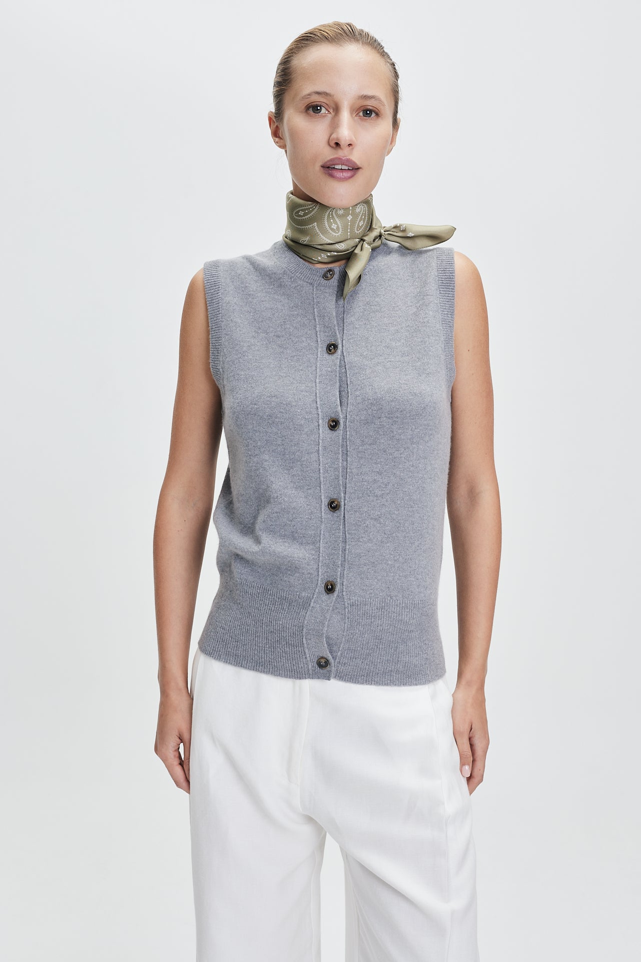 Silk Scarf Paisley 70 Pistachio