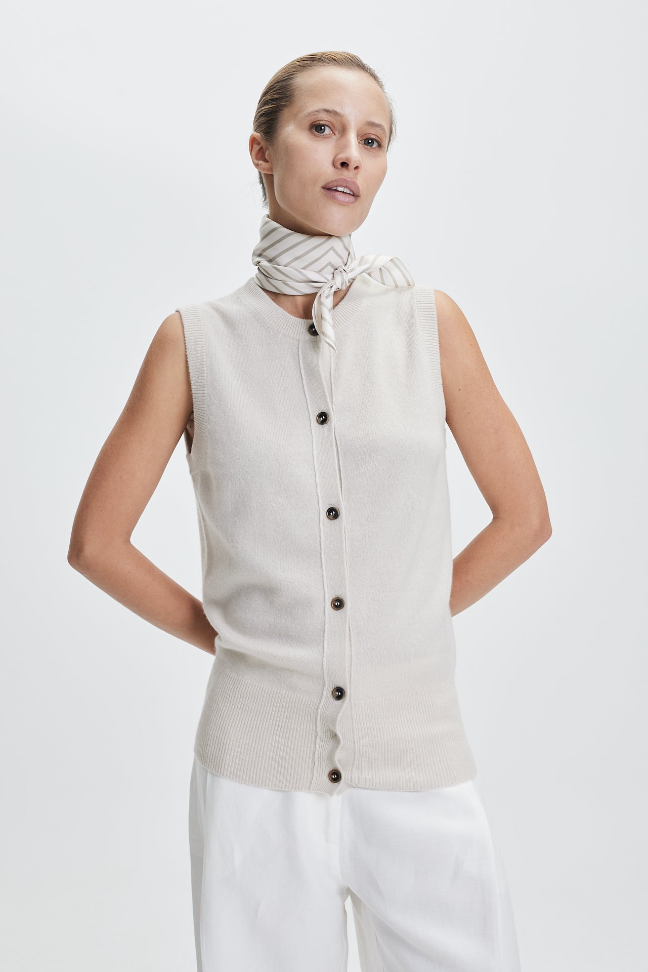 Silk Scarf Squares 70 Cream