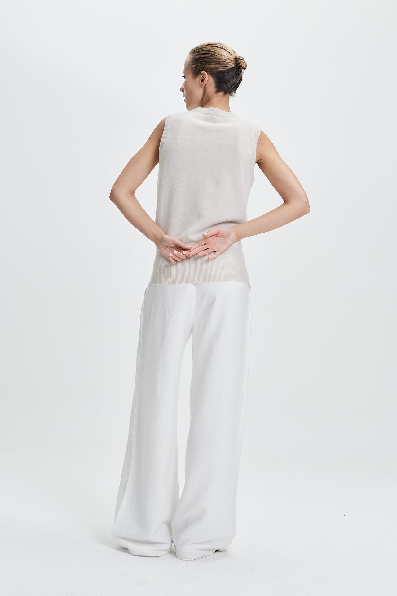 Fine Cashmere Cardigan Vest Vanilla