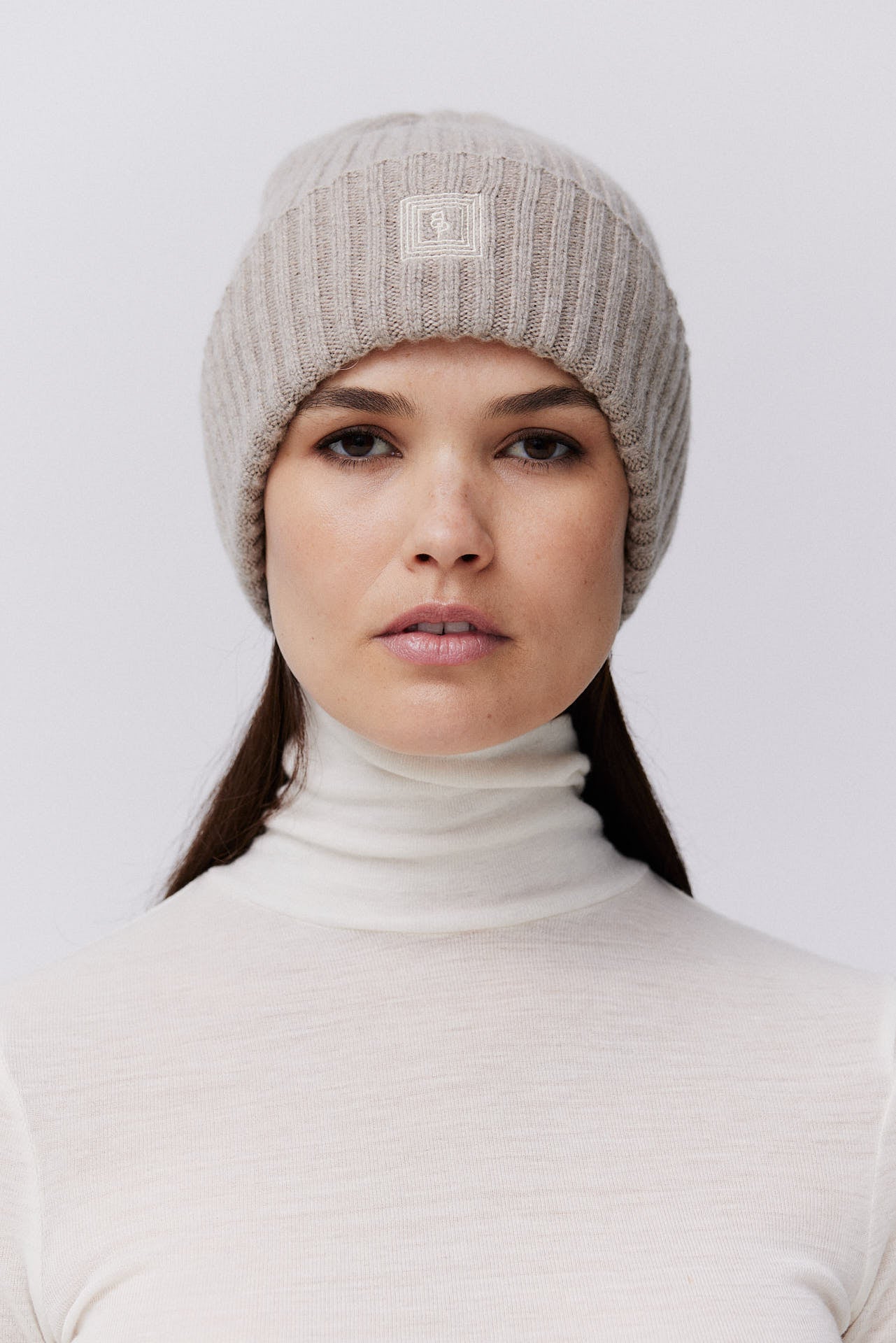 Kaschmir Beanie Rib Knit Taupe