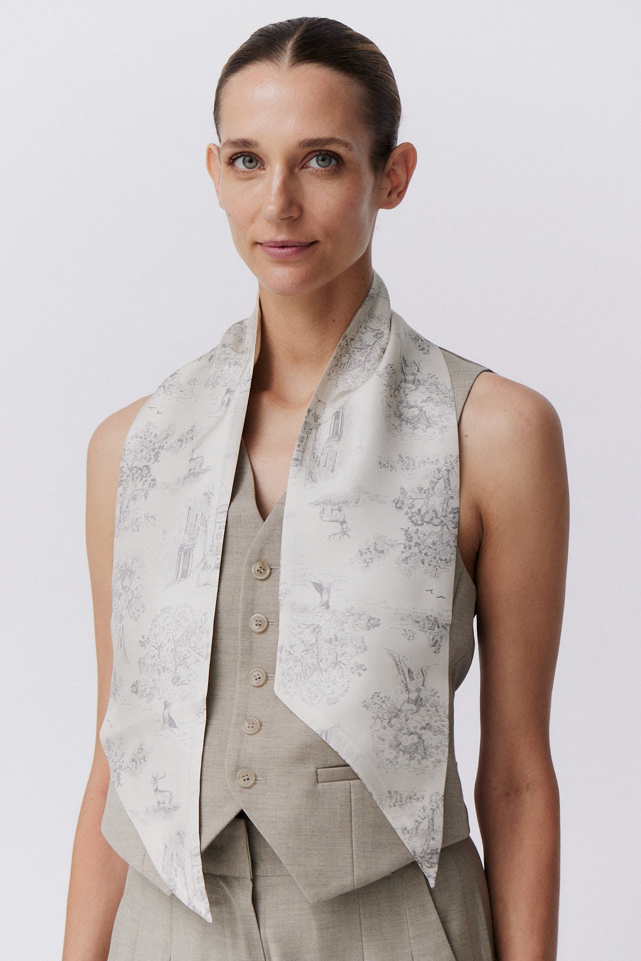 Silk Bandeau Toile Valentine Grey