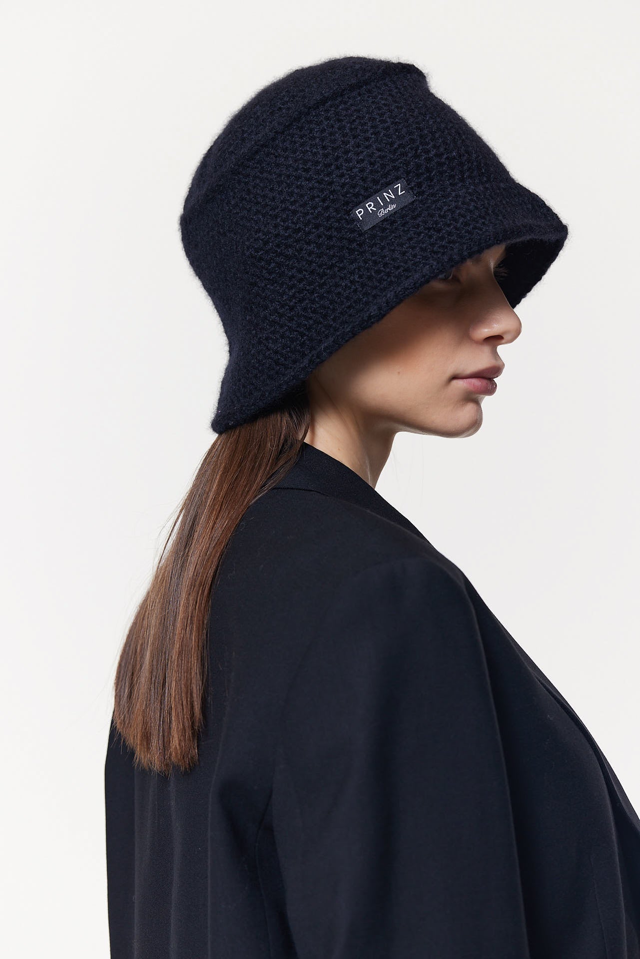 Cashmere Bucket Hat Hand Crochet Black