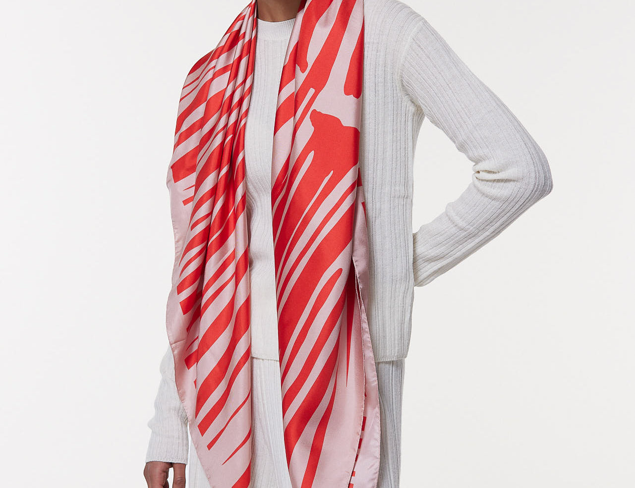 Seidentuch 123x123 Zebra Rot Prinz Berlin Lookbook