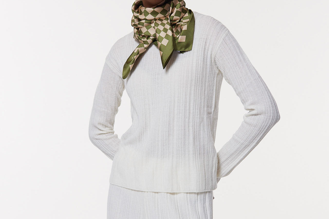 Seidentuch 90x90 Illusion Kiwi Prinz Berlin Lookbook