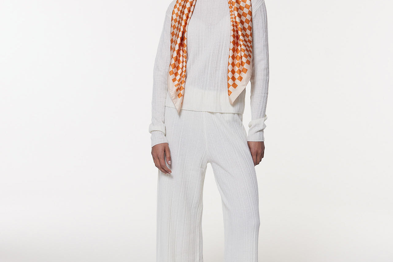 Seidentuch 90x90 Illusion Orange Prinz Berlin Lookbook