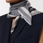 Seidentuch 90x90 Stripes Off-White Prinz Berlin Lookbook