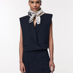 Seidentuch 90x90 Swirl Off-White Prinz Berlin Lookbook