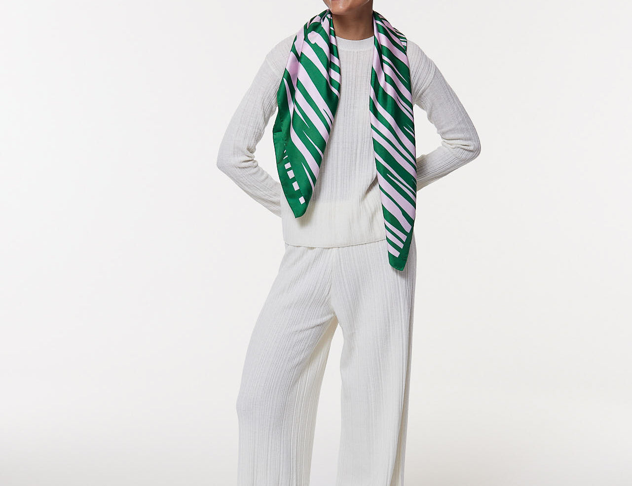 Seidentuch 90x90 Zebra Grün Prinz Berlin Lookbook