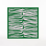 Silk Scarf Zebra in Green 90x90