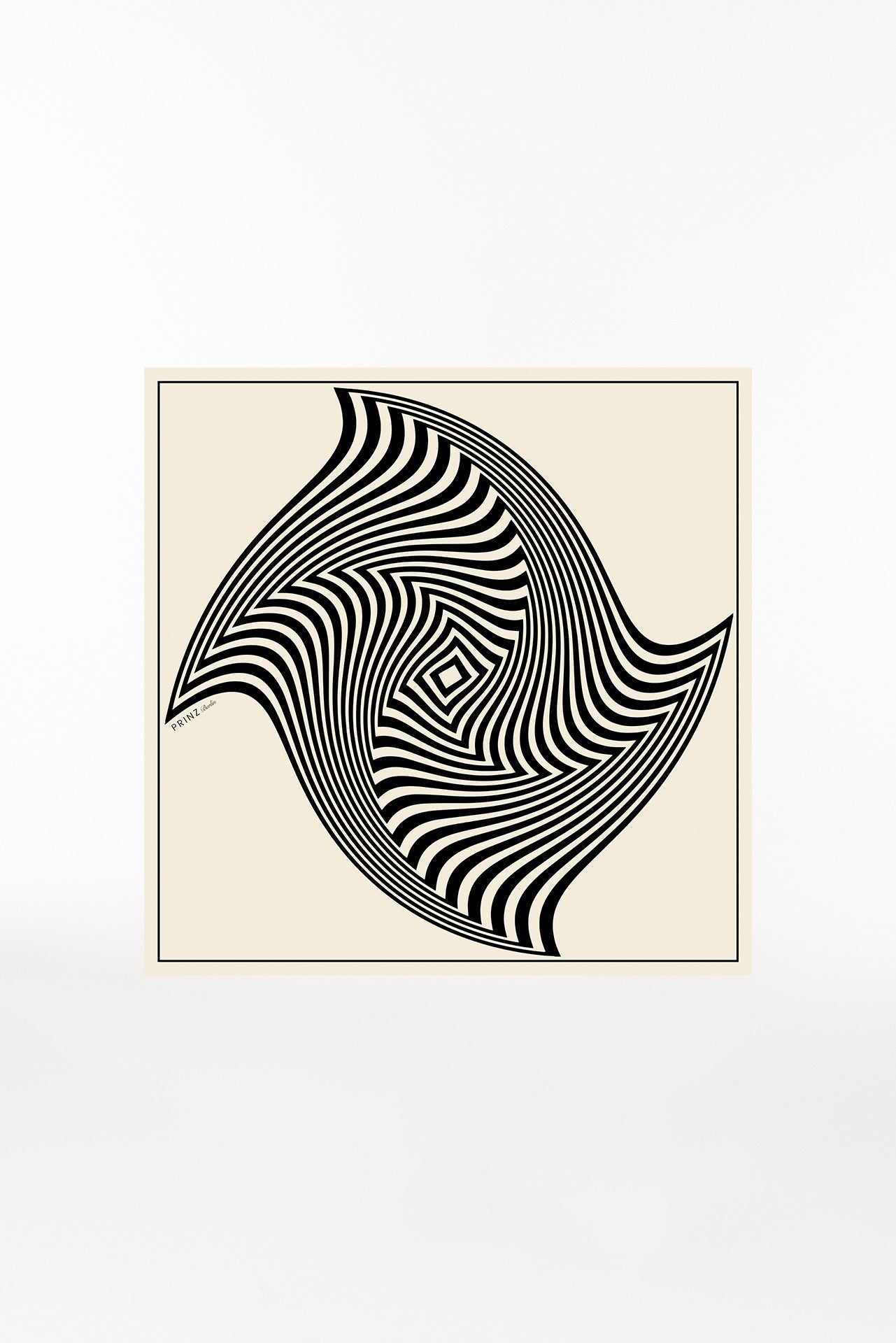 Seidentuch 90x90 Swirl Off-White Prinz Berlin Produktbild