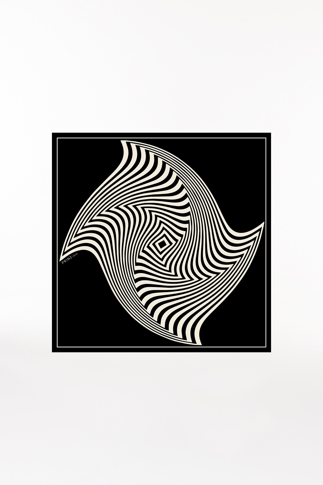 Seidentuch 90x90 Swirl Schwarz Prinz Berlin Produktbild