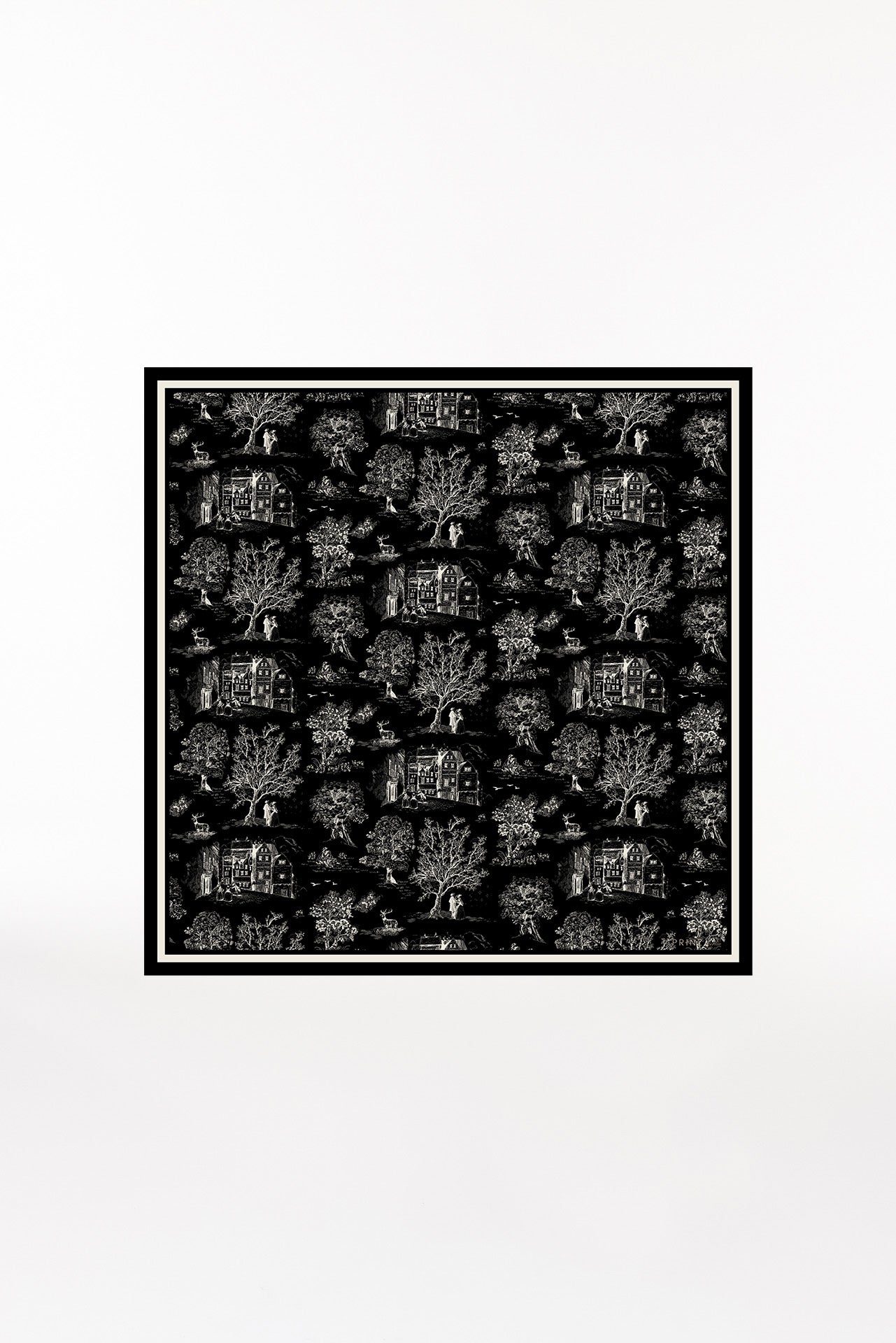 Seidentuch 90x90 Toile Valentine Black Prinz Berlin Produktbild