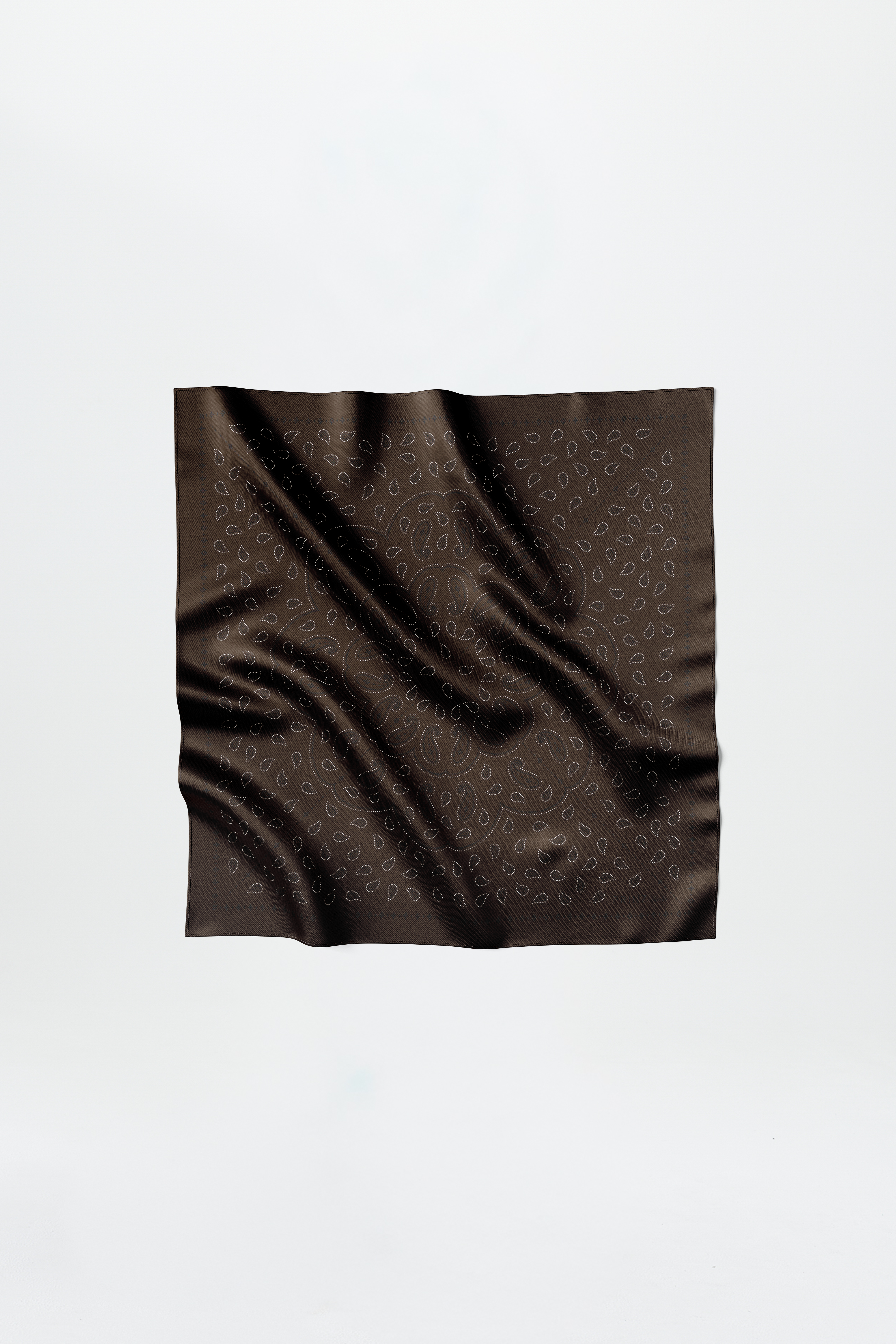 Silk Scarf Paisley 70 Chocolate