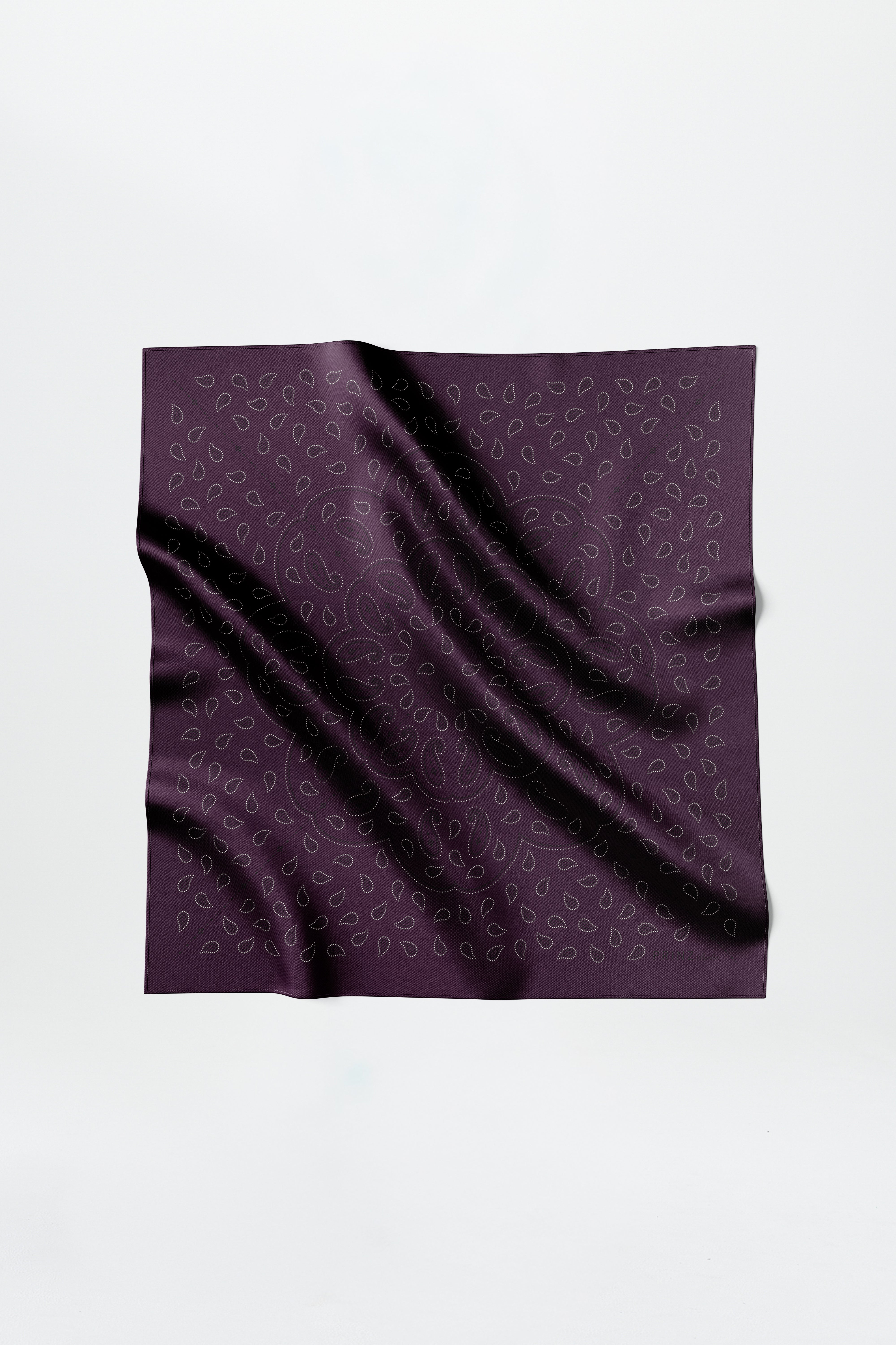 Silk Scarf Paisley 90 Aubergine