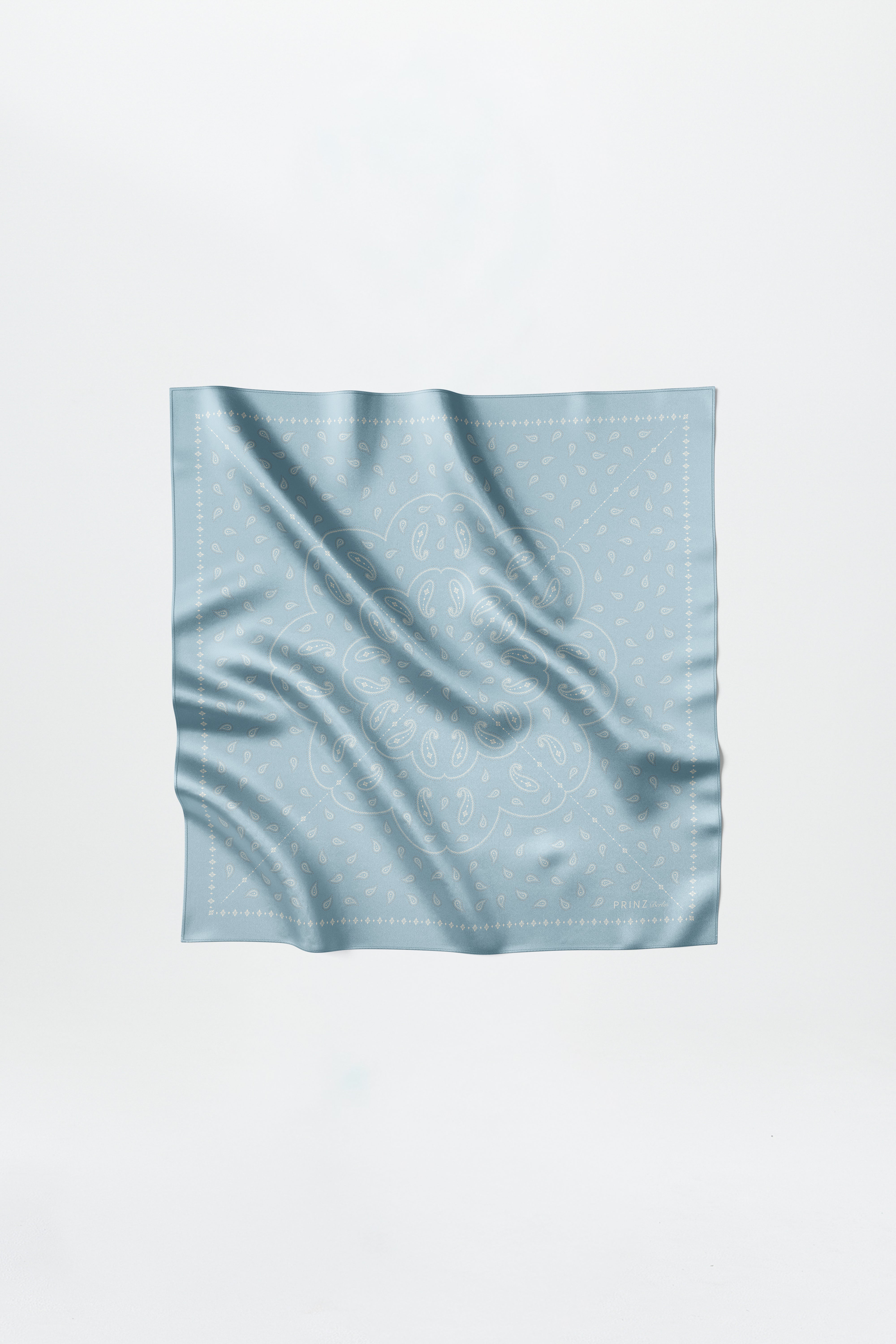 Silk Scarf Paisley 70 Sky