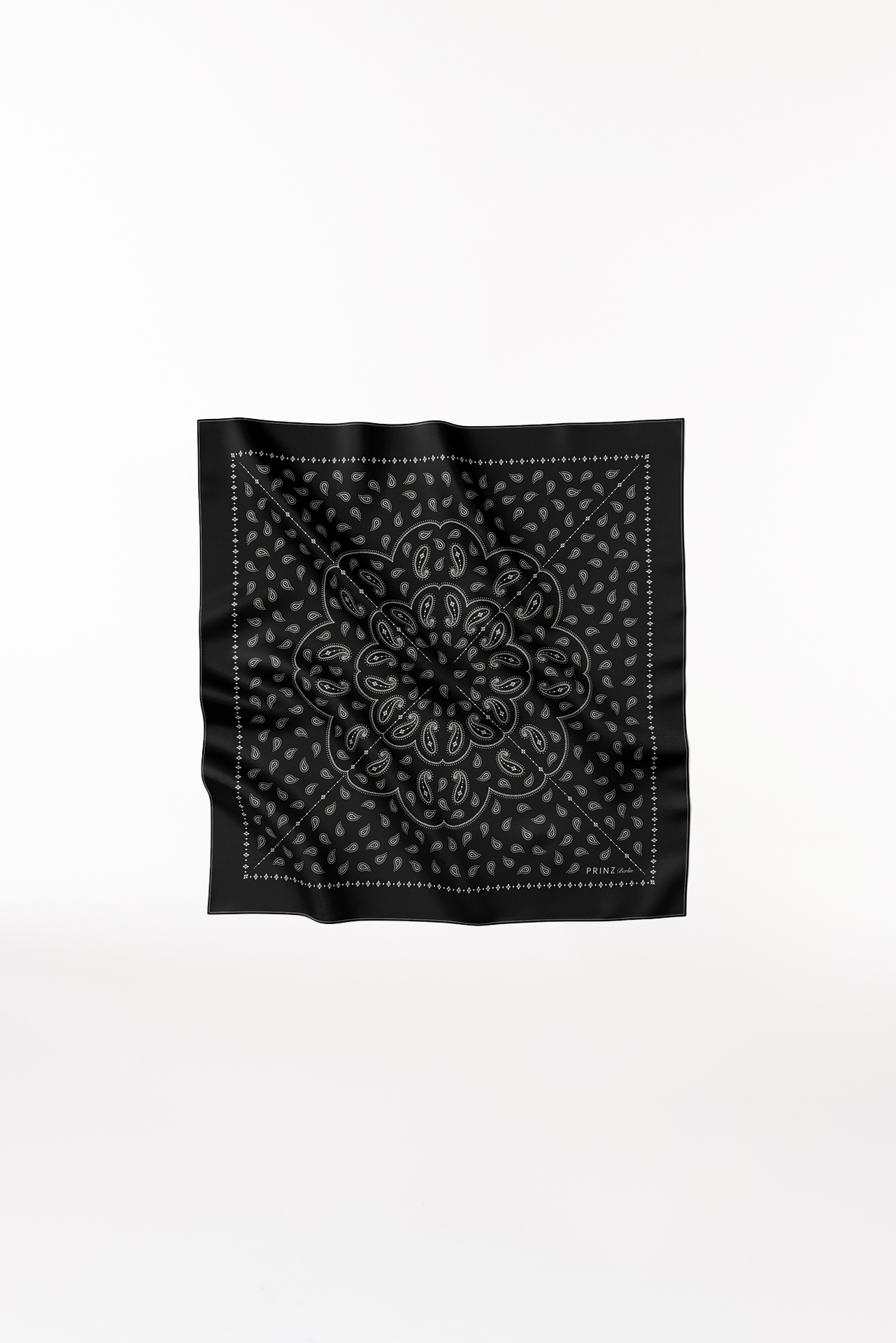 Seidentuch Paisley 70 Schwarz