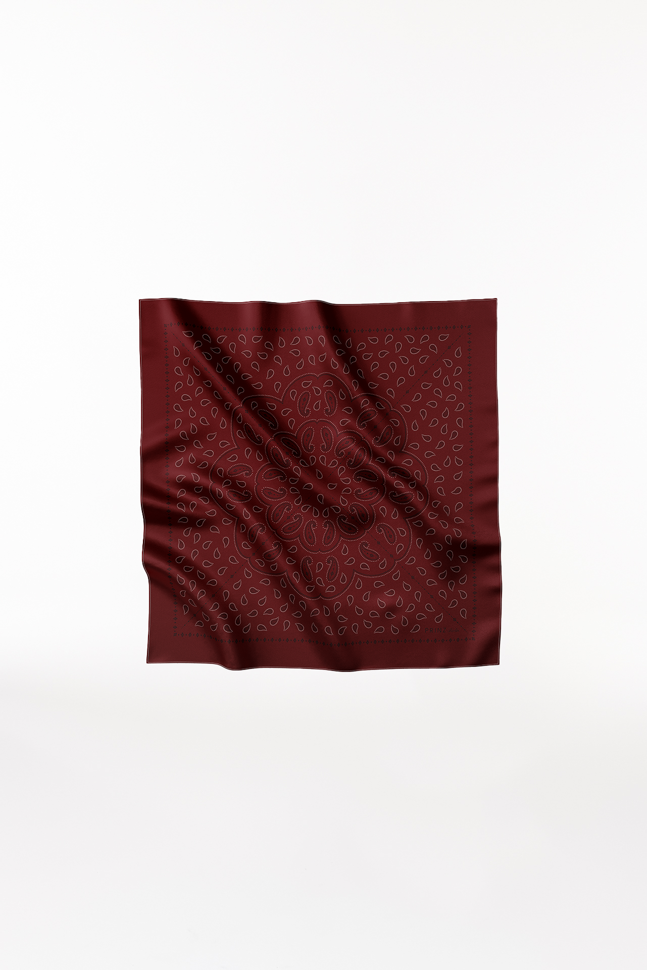 Seidentuch Paisley 70 Bordeaux