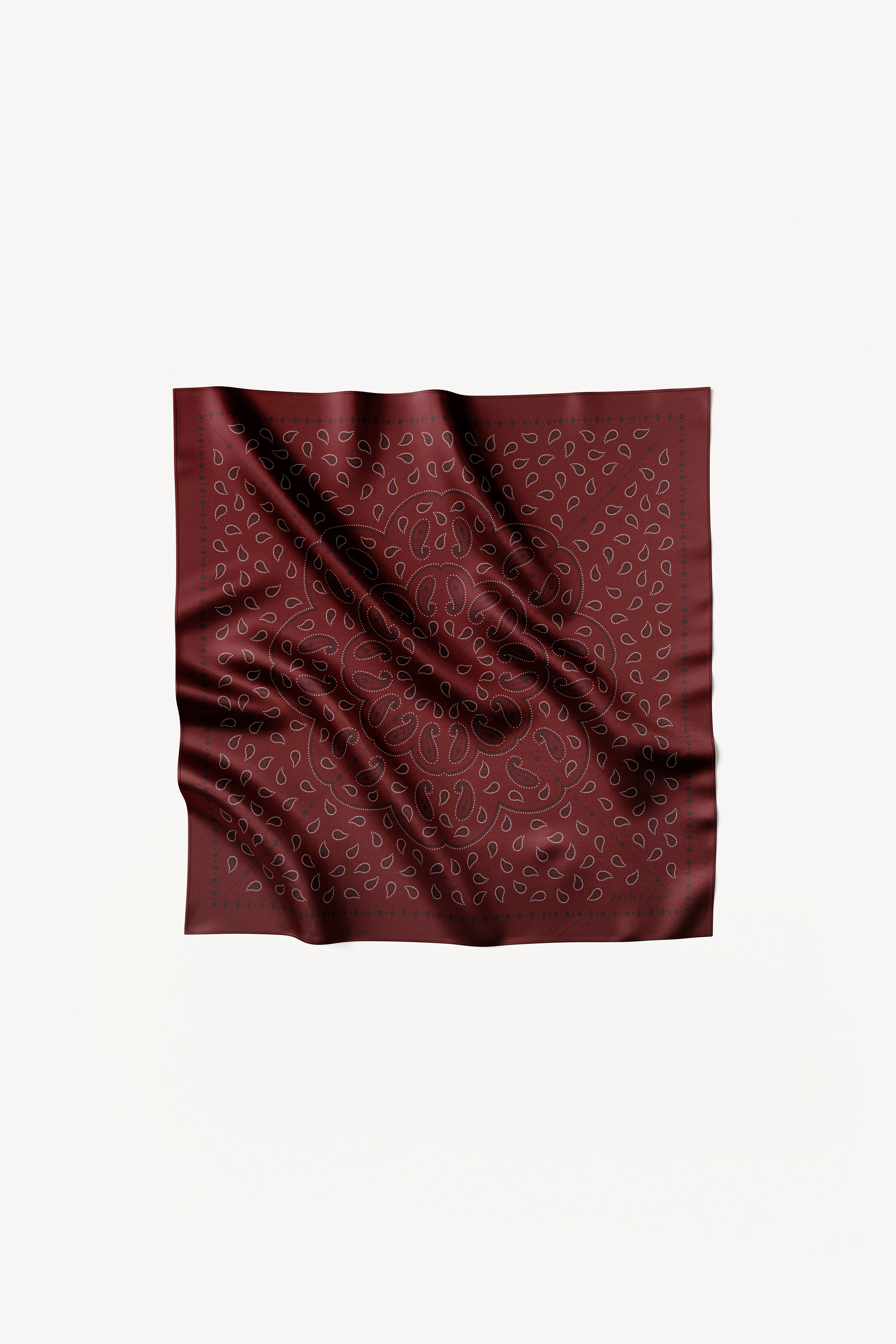Silk Scarf Paisley 70 Bordeaux