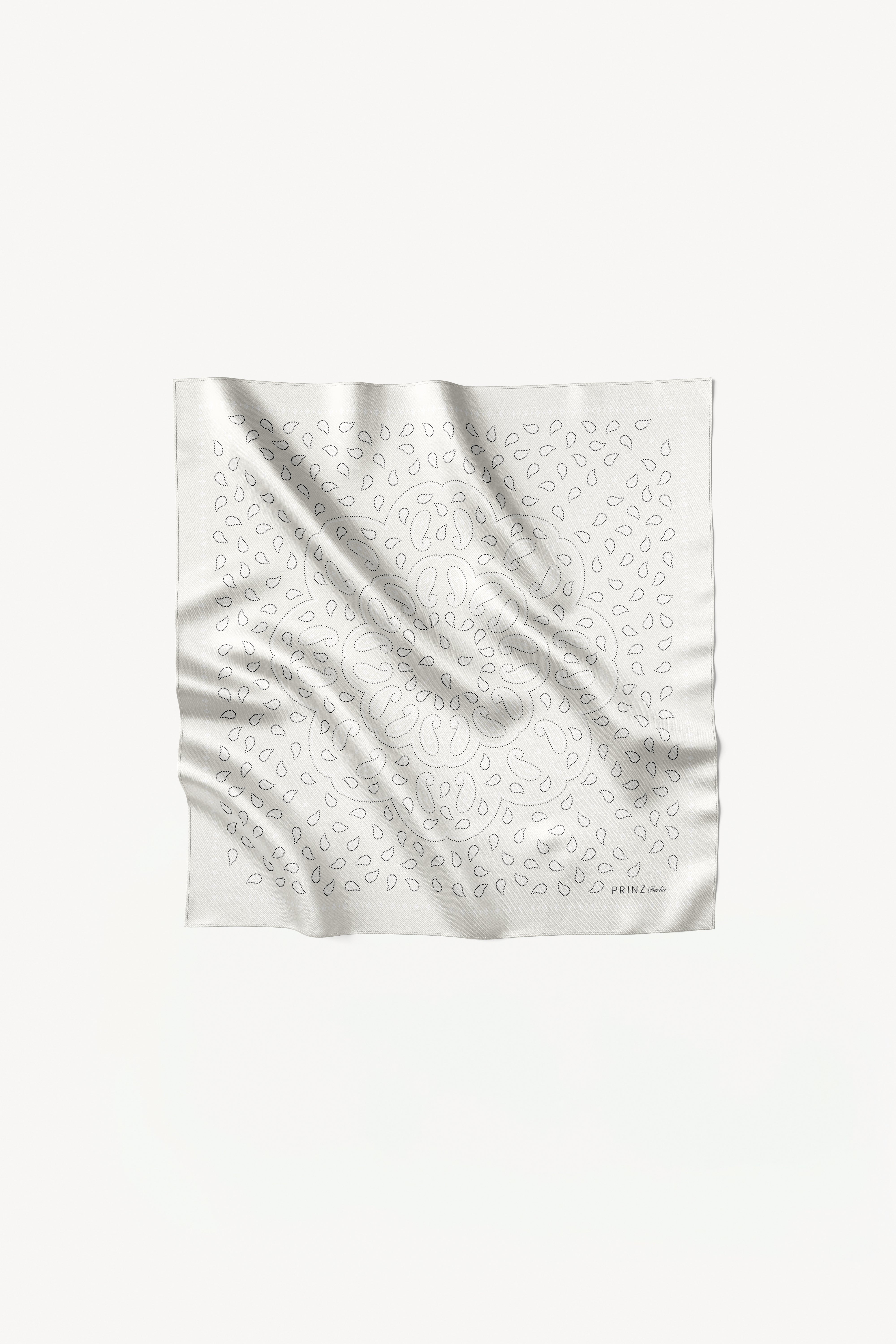 Silk Scarf Paisley 70 Off-White