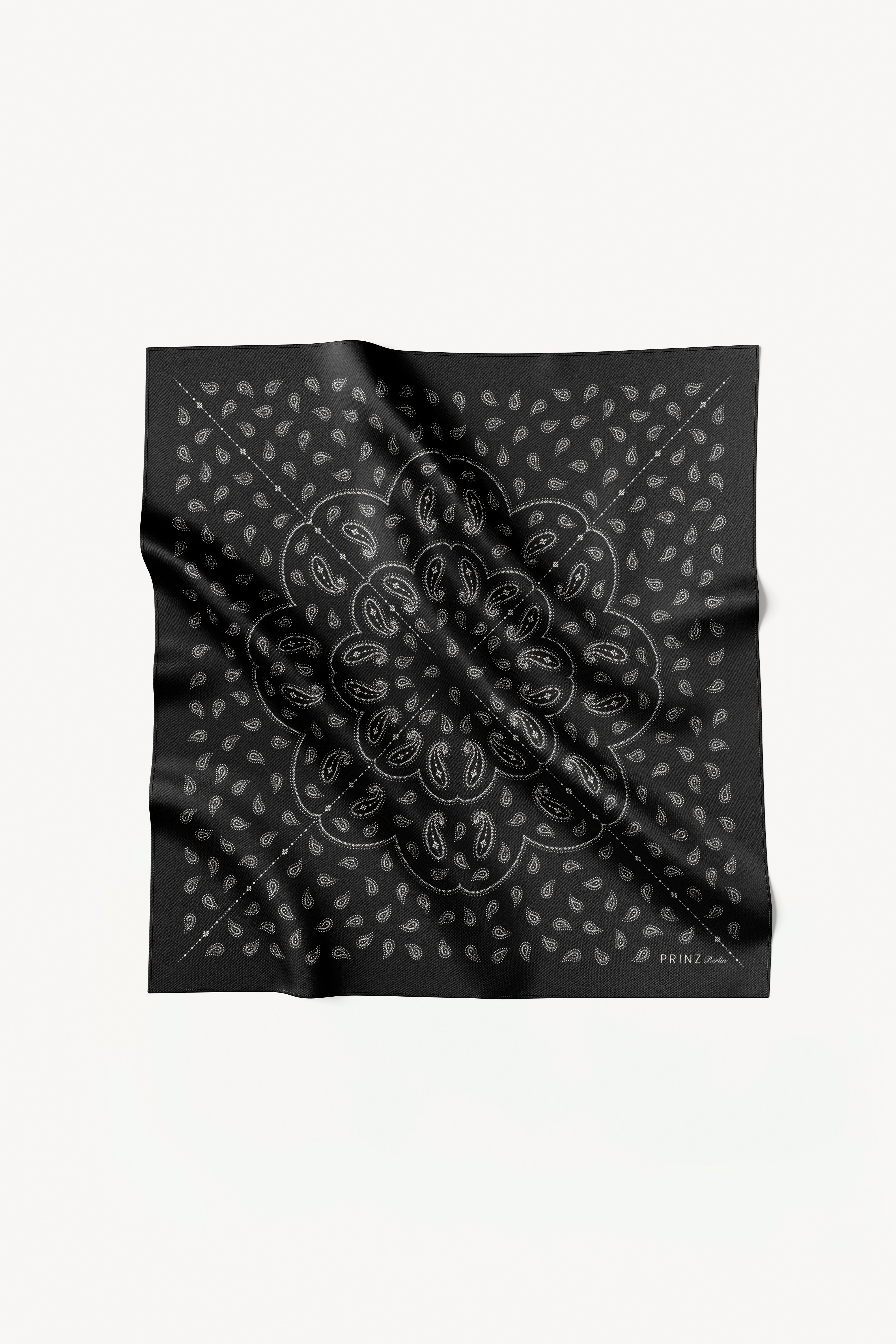 Seidentuch Paisley 90 Black