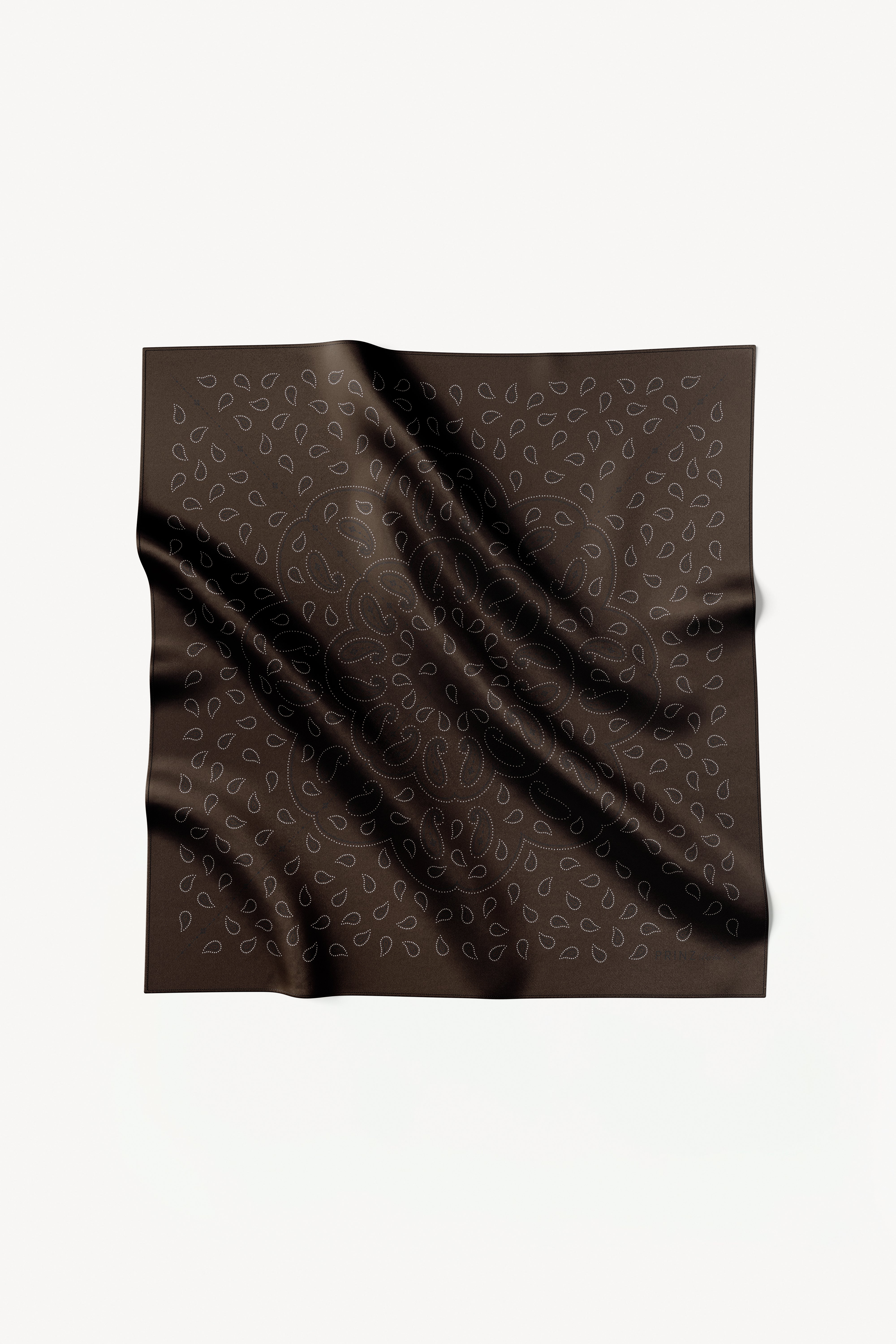 Silk Scarf Paisley 90 Chocolate 