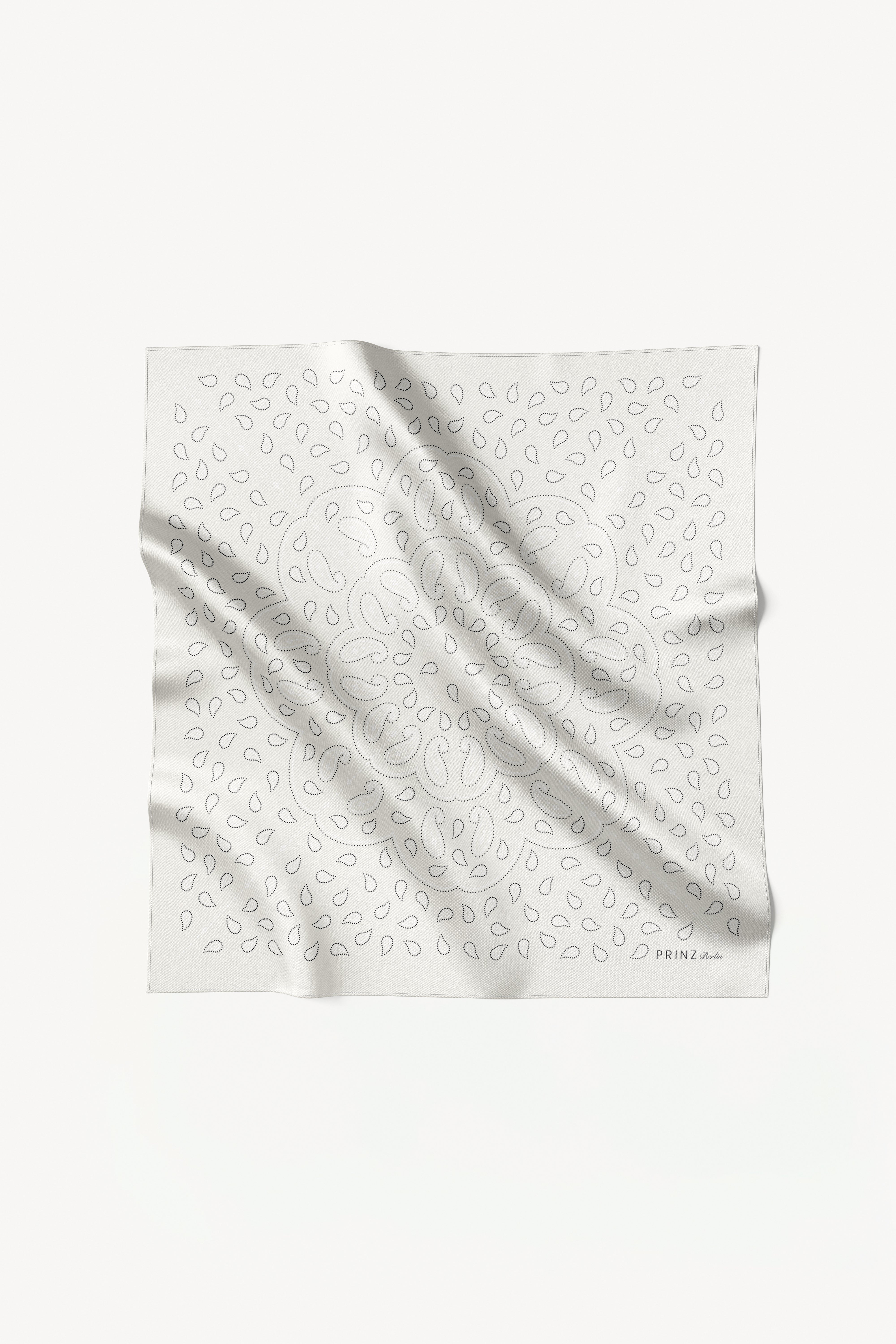 Silk Scarf Paisley 90 Off-White