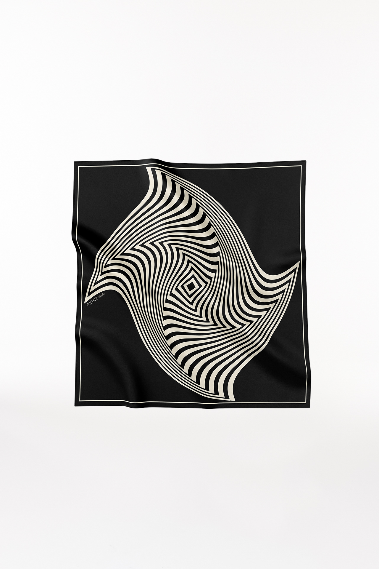 Seidentuch Swirl 90 Schwarz