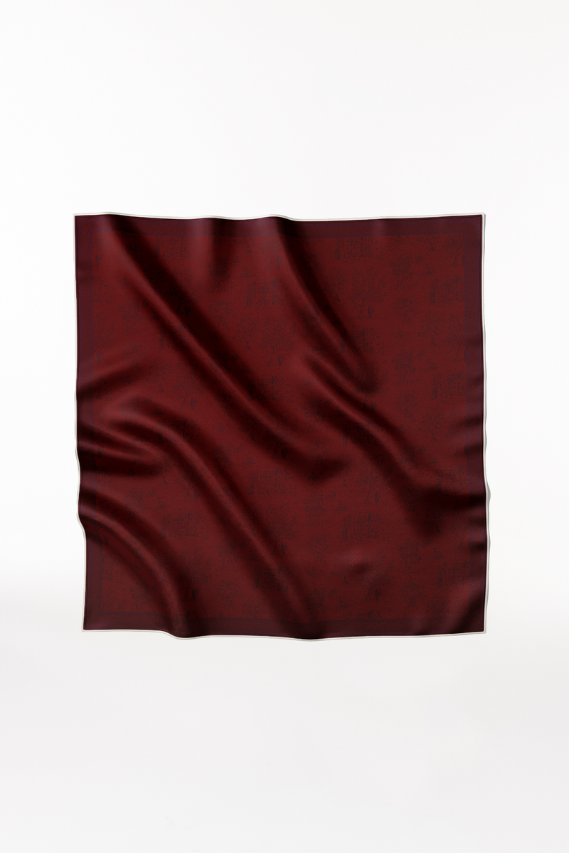 Prinz Berlin Seidentuch Toile Valentine 123 Bordeaux