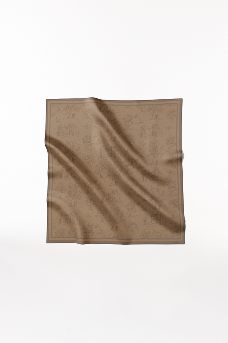 Prinz Berlin Seidentuch Toile Valentine 90 Camel