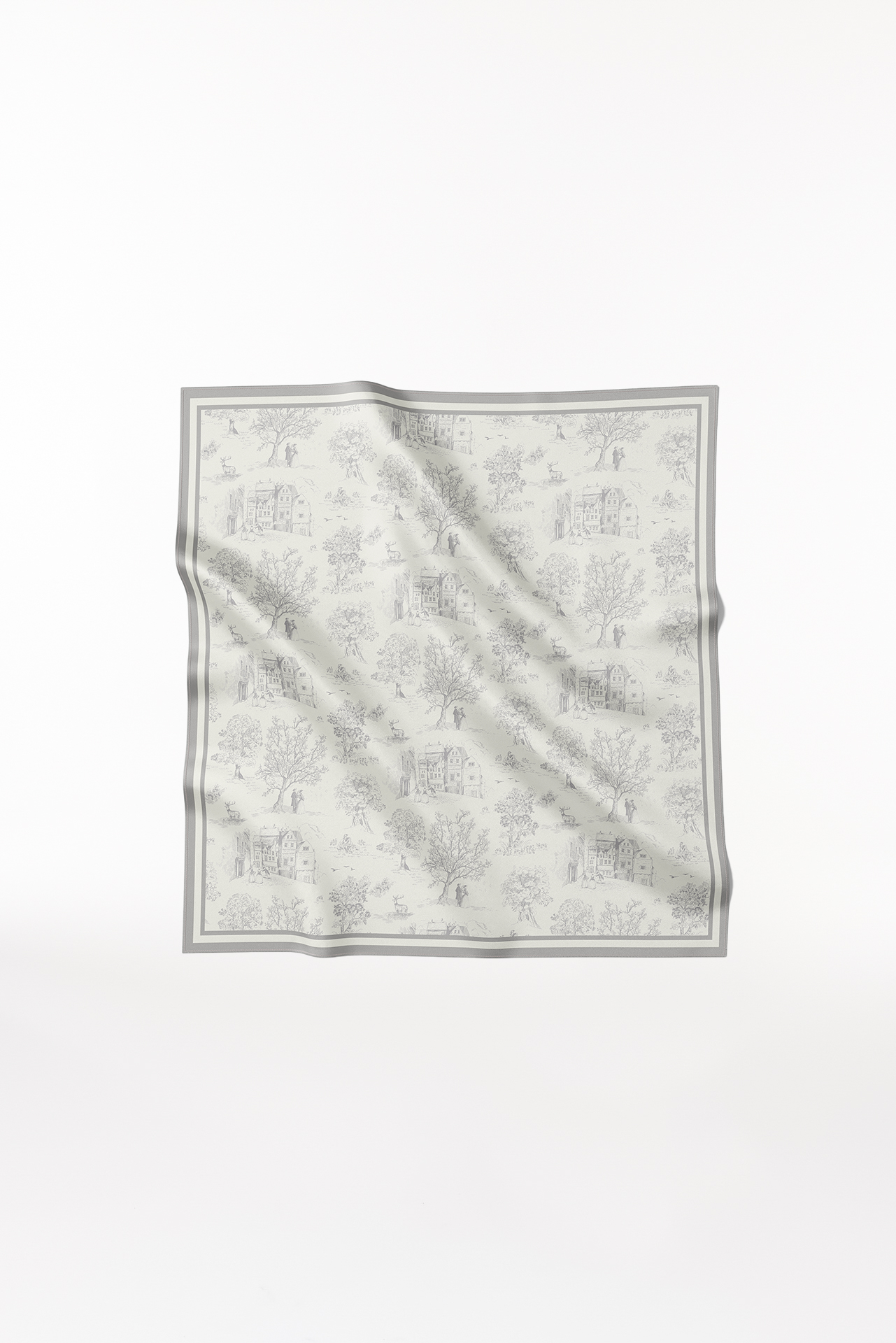 Seidentuch Toile Valentine 90 Grau