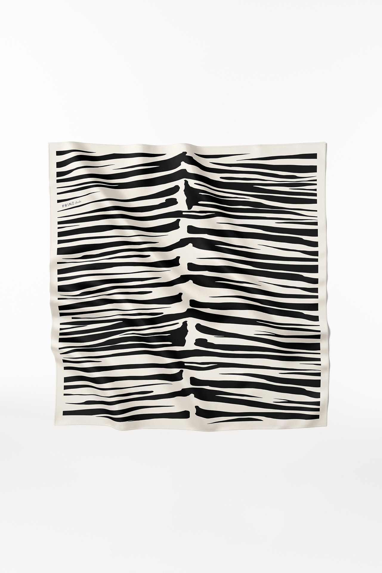 Seidentuch Zebra 123 Schwarz