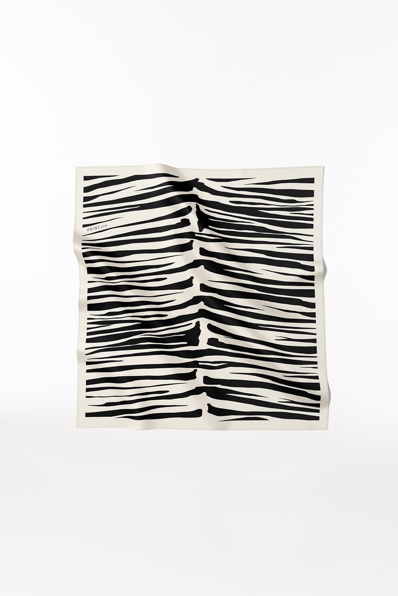 Prinz Berlin Seidentuch Zebra 90 Schwarz