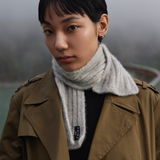 Cashmere Short Scarf in Light Grey
